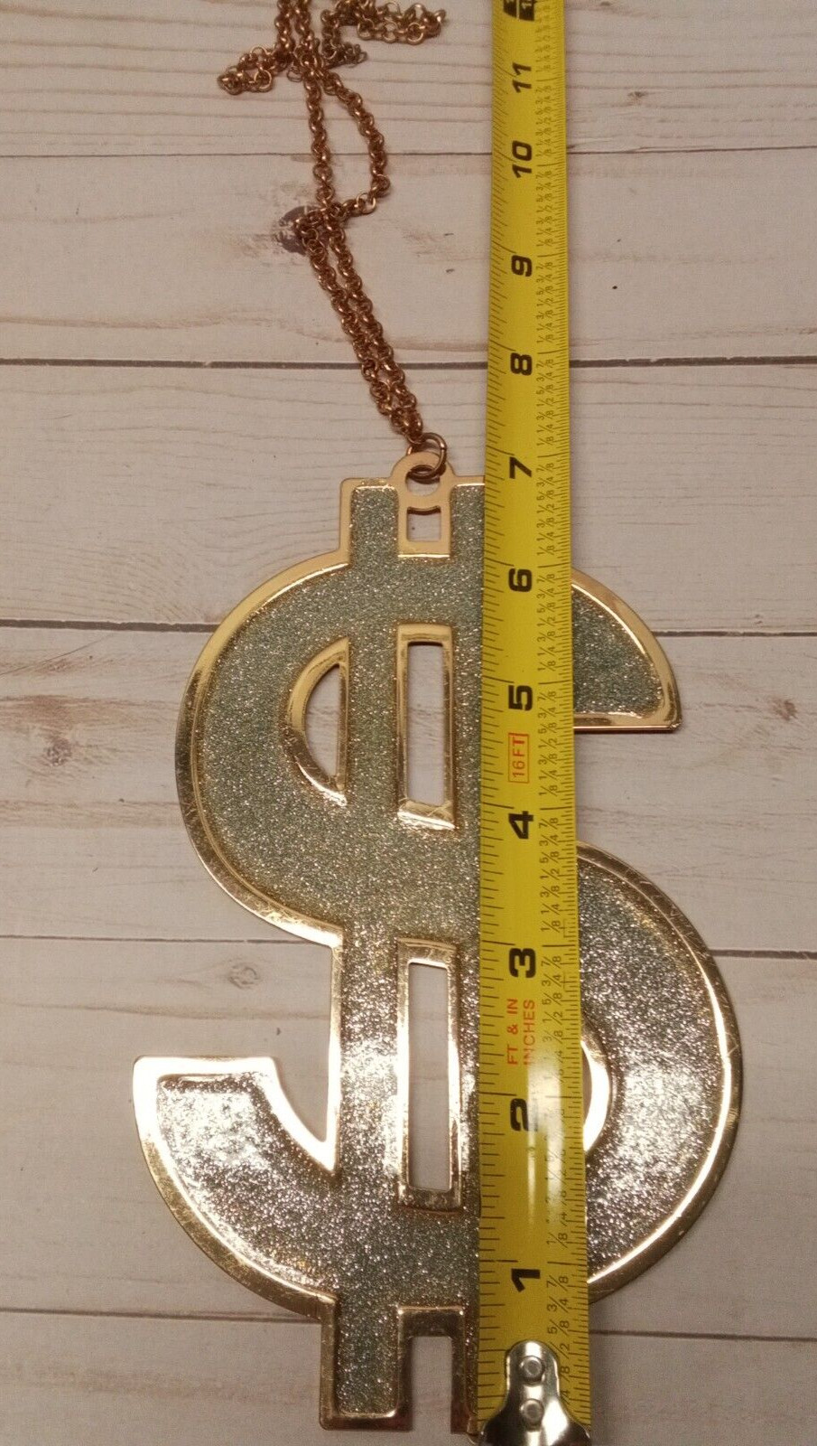 7″ Long Money Symbol costume Jewelry Necklace Halloween costume or for fun