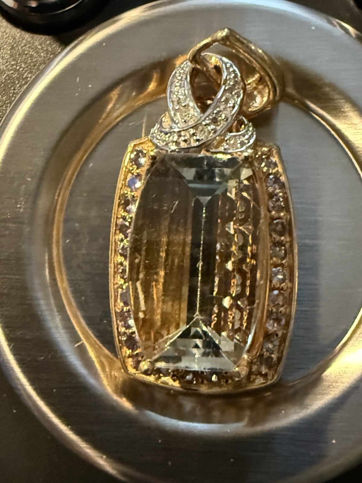 10K Yellow Gold Pendant – 10Ct Gemstone w/Diamond Accents – Women’s Fine Jewelry