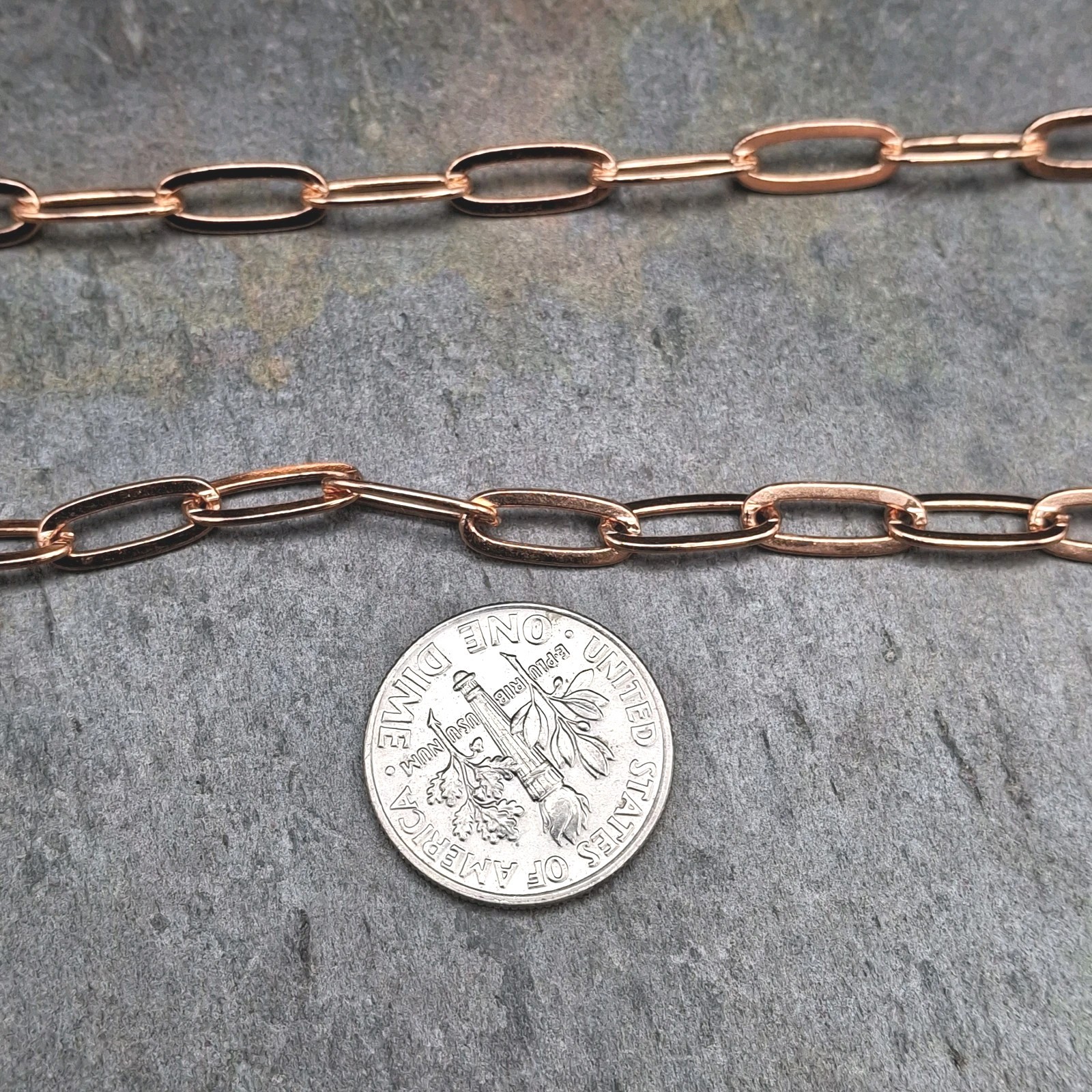 Solid Copper Paperclip Link Necklace 14-23 inch Adjustable Modern Statement
