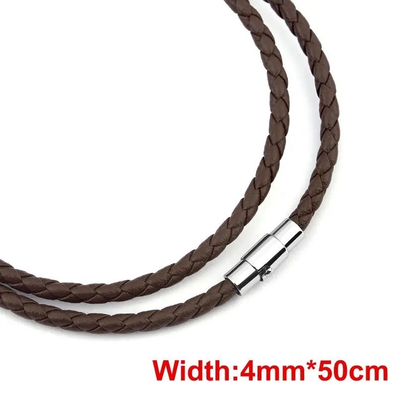 Leather Wax Cord Necklace 45/50/60cm Stainless Steel Clasp for Pendants