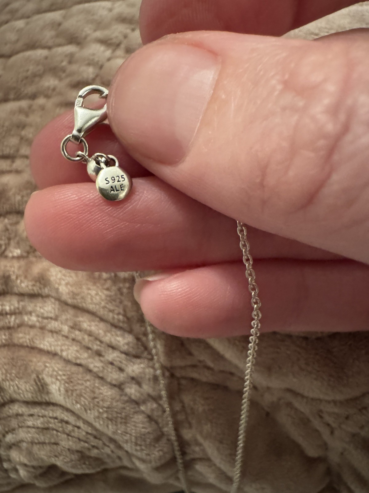 Genuine Pandora Small O Pendant Charm Holder 398296 + charm + necklace size 70cm