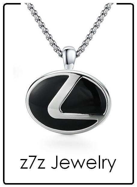 LEXUS Genuine Emblem Necklace – 3/4″ Chromed Steel Pendant – 24″ Stainless Chain