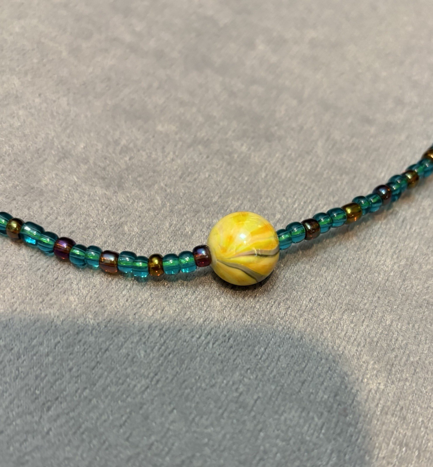 Multi Colored Glass Beaded Necklace
