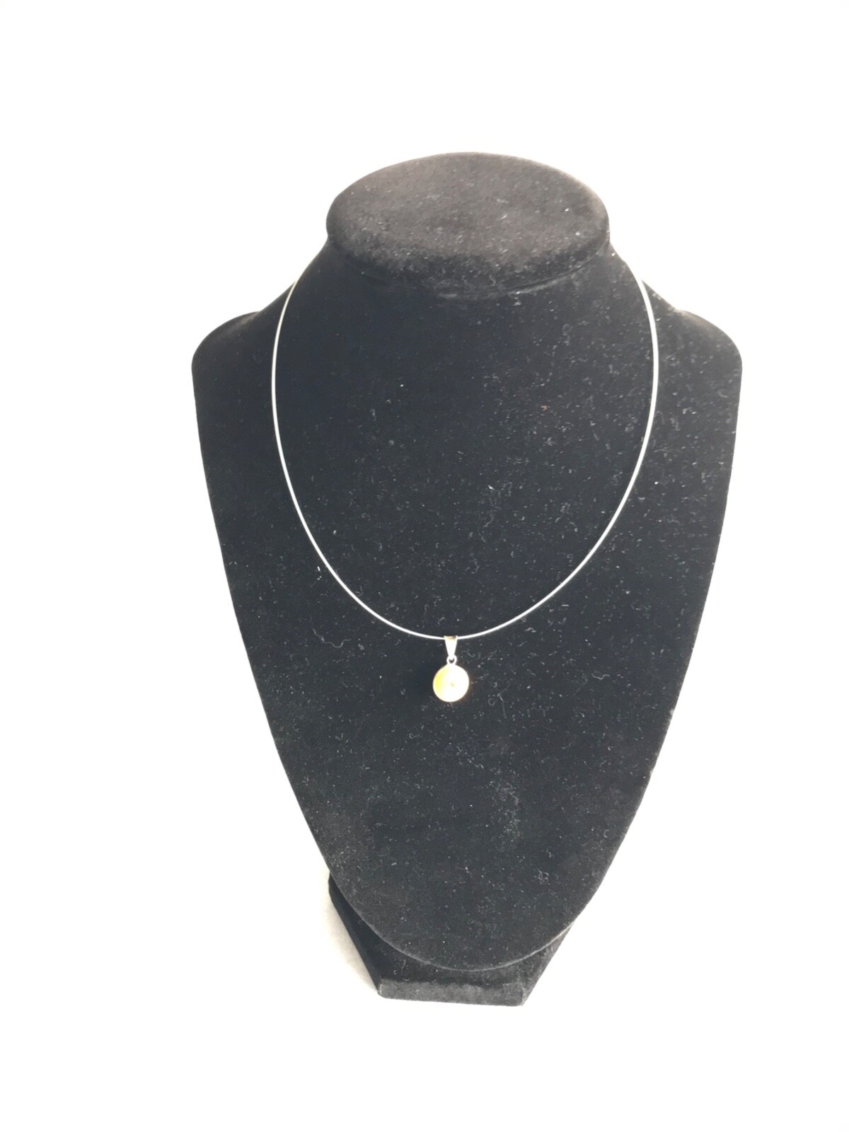 NYLON STRING NECKLACE, NO MARK, YELLOW EVIL EYE, 925 SILVER