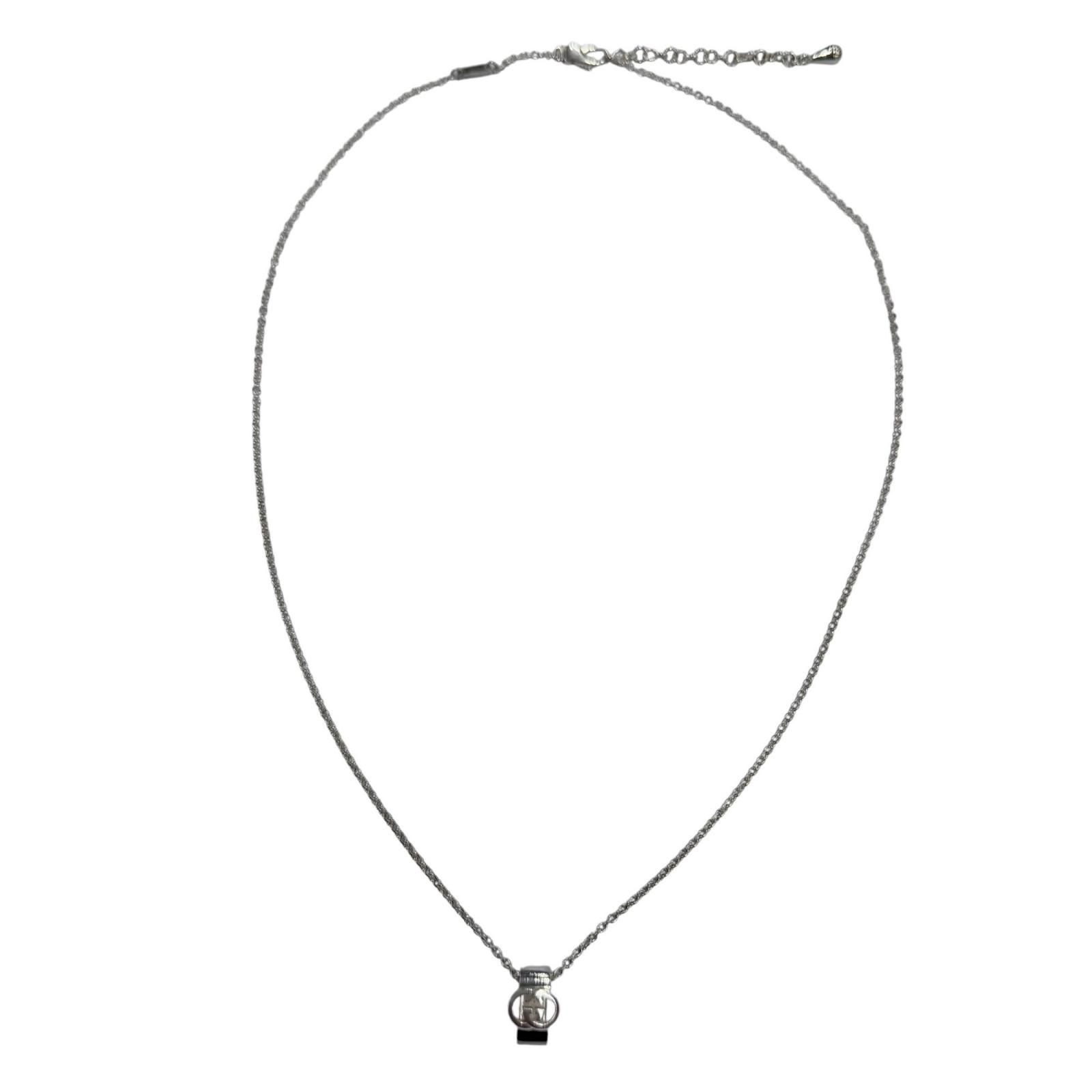 GUCCI Interlocking G Pendant Necklace AG925 Silver 11.0g with Box and Pouch