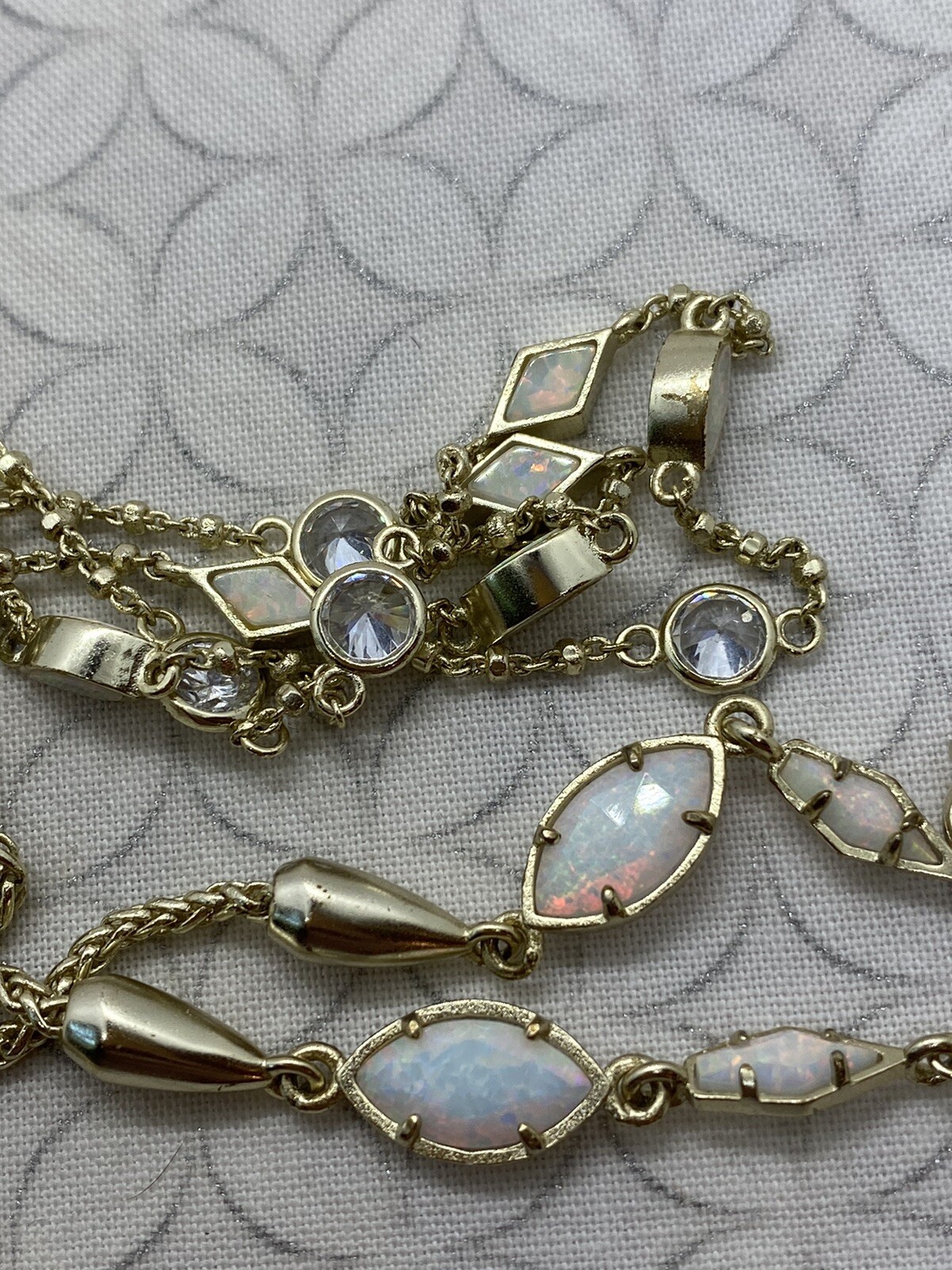 Kendra Scott Emelina necklace White kyocera opal gold tone Wrap