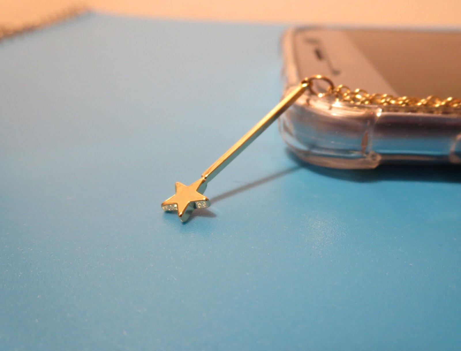 Gold magic wand charm necklace Fairy Godmother Gift Cinderella Magic Wand neckla