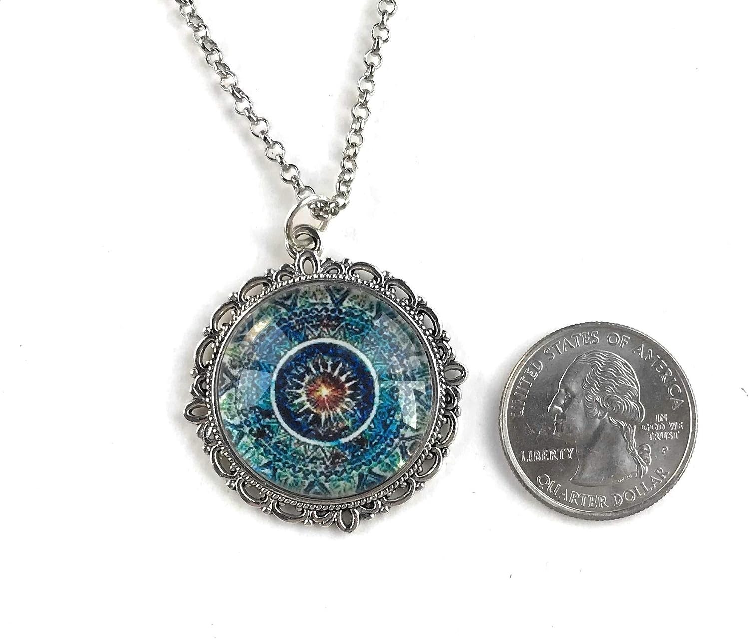 Stunning Blue Mandala Necklace – Artisan Handmade Jewelry for Special Occasions