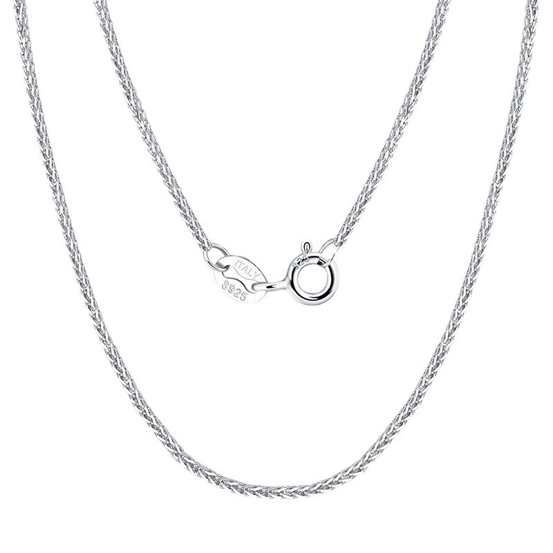 Genuine 925 Sterling Silver Fine Necklace Classic 1.2mm Spiga/Wheat Chain Unisex
