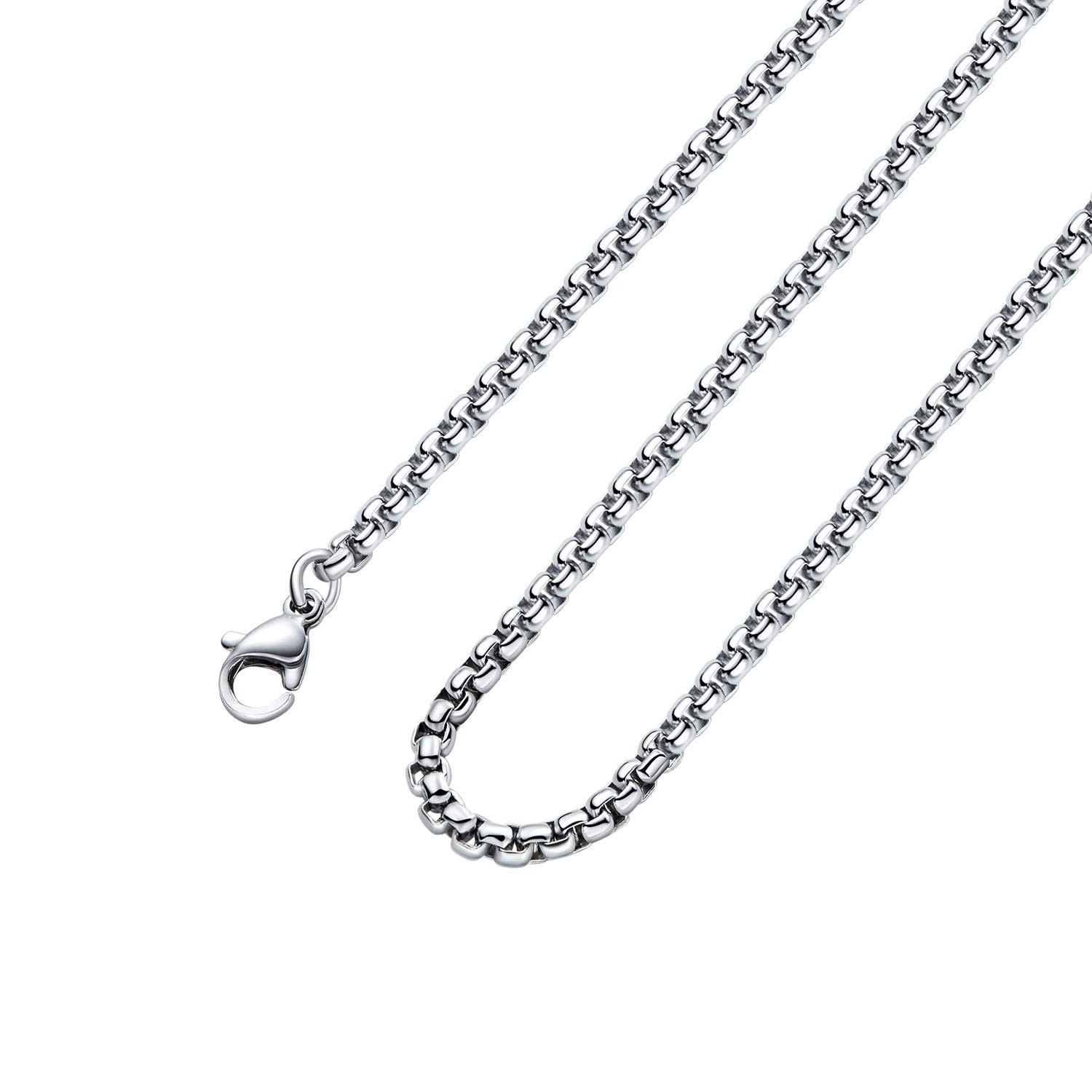 2 mm 16 Inches Stainless Steel Square Rolo Chain Necklace Round Box Necklace …