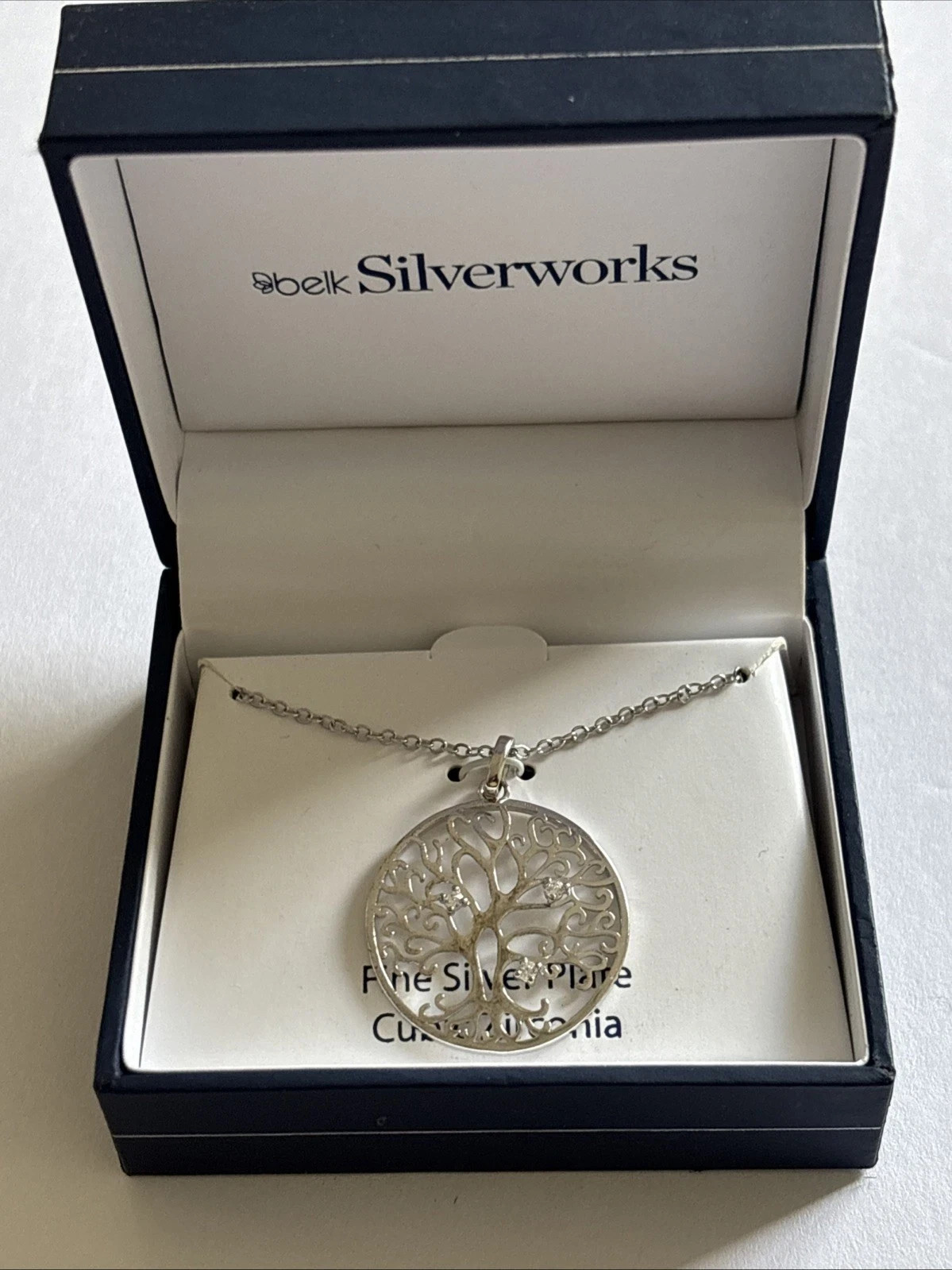 Belk Silverworks Fine Silver Plated Tree Of Life Pendant Necklace NWT