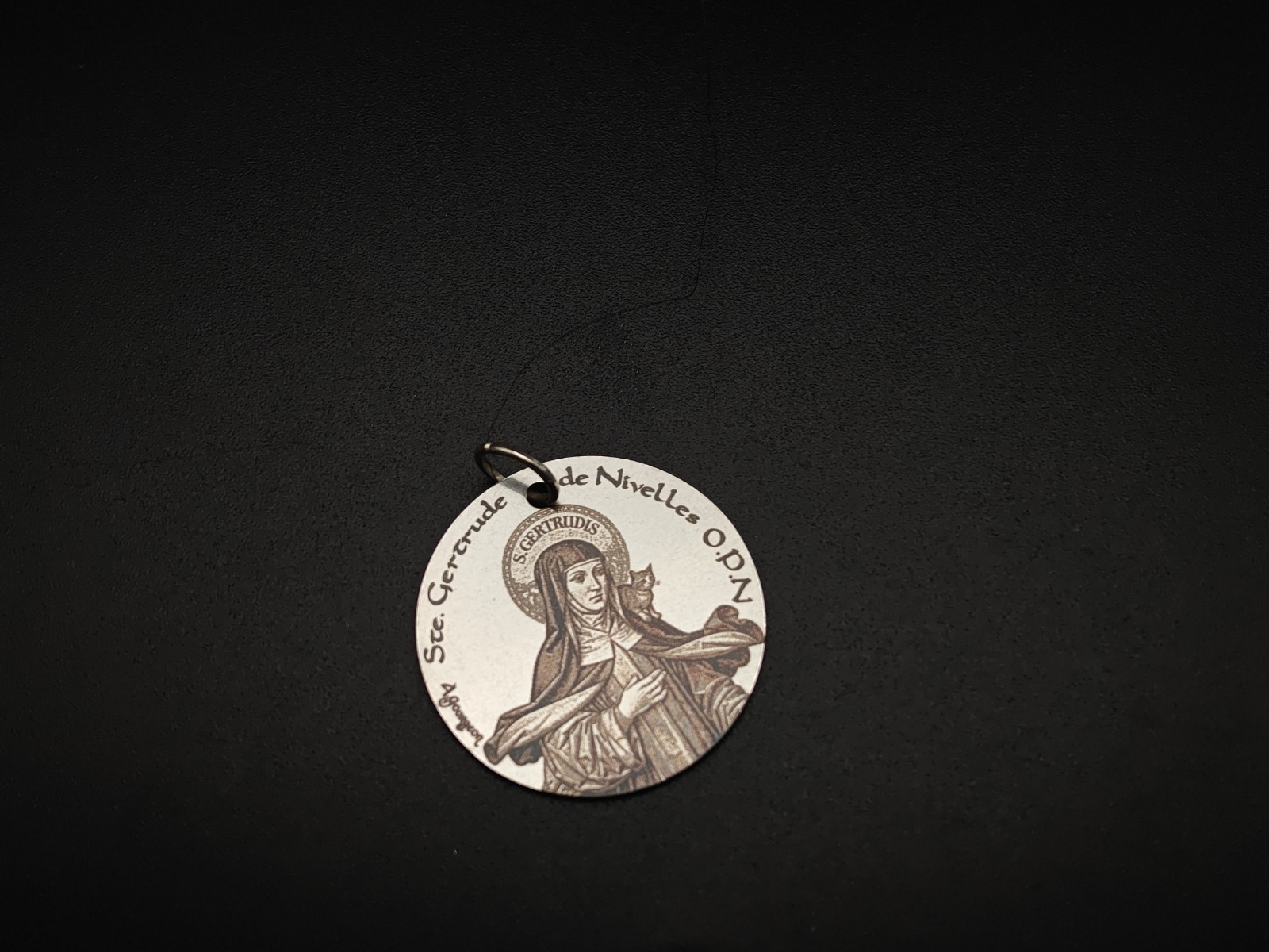St Gertrude Medal 30mm, St Gertrude Steel Pendant