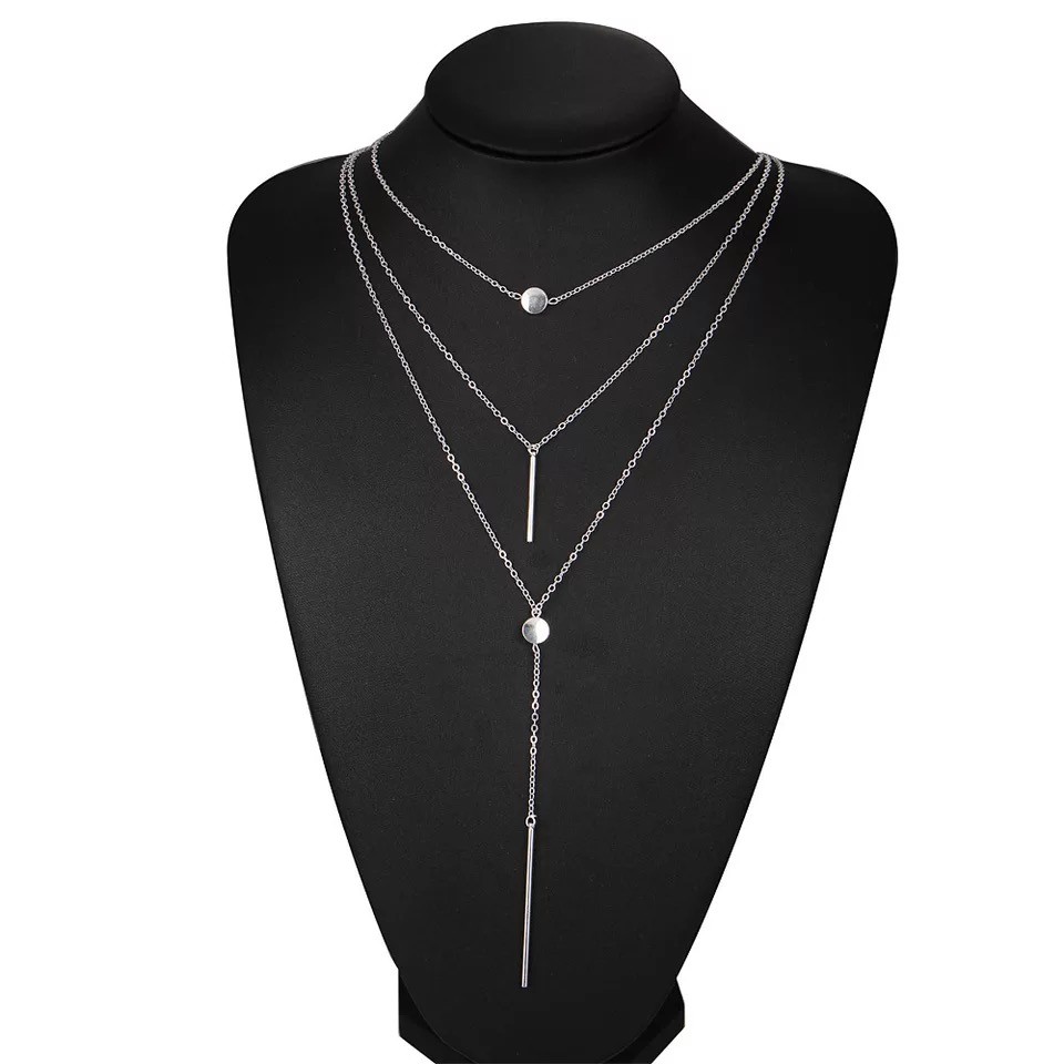 US FASHION Women Stainless Steel Bar Pendant Chain Necklace Chirstmas Gift0