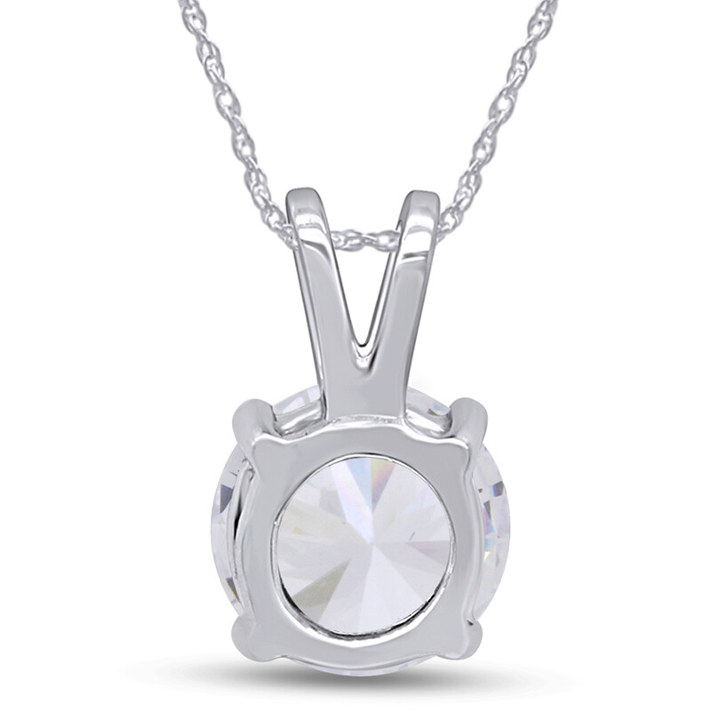 1 Ct Simulated Diamond Solitaire Pendant Necklace 14k White Gold Plated Silver
