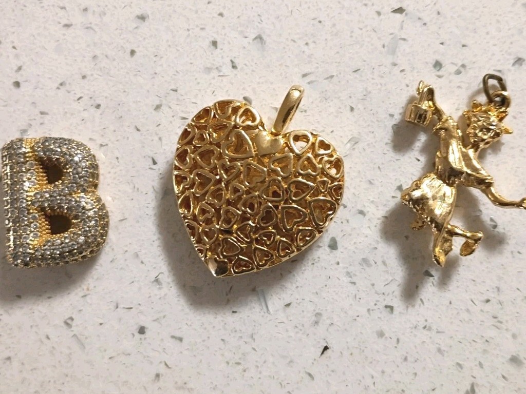 Three Mixed Metals Goldtone Pendants