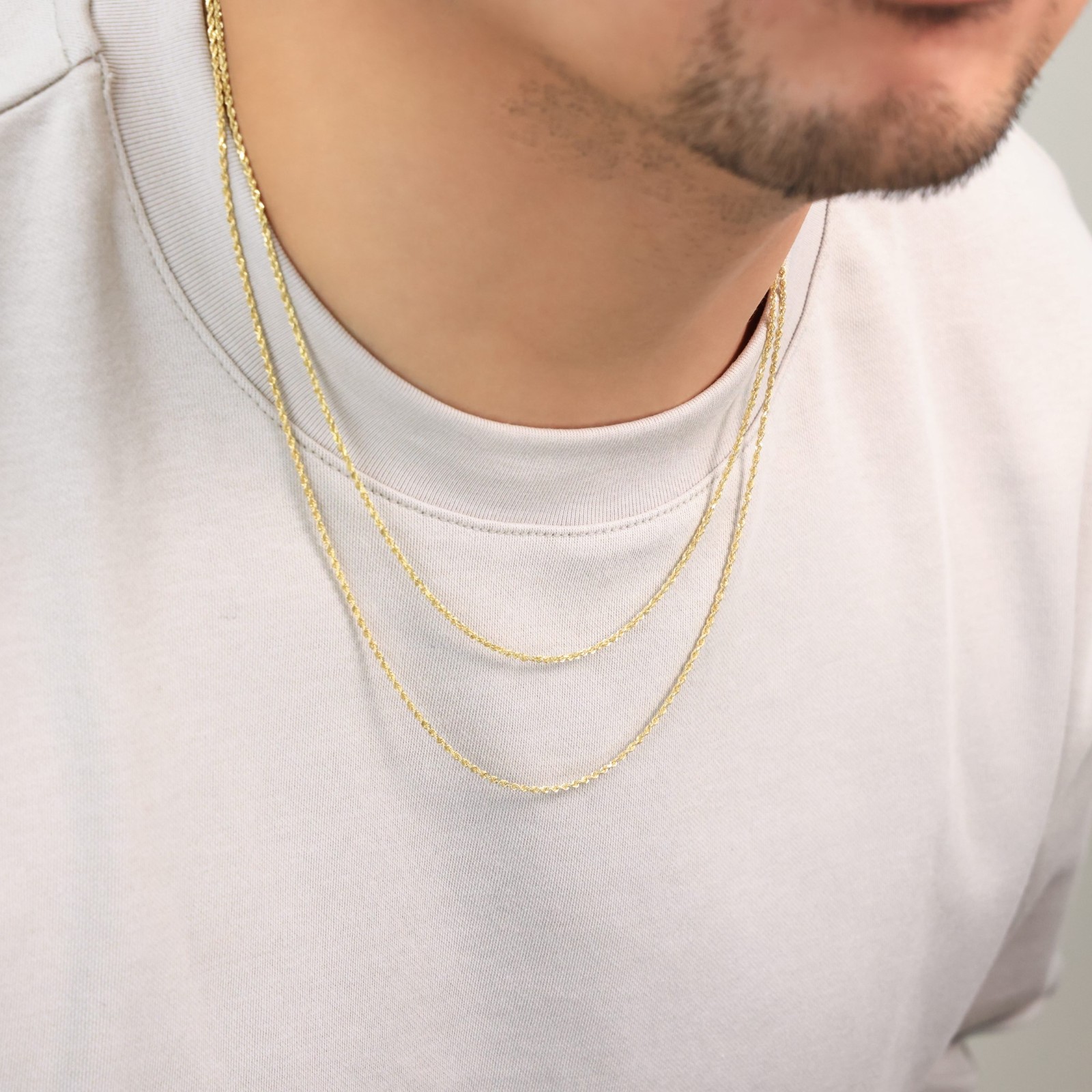 10K Yellow Gold 1.5mm-10mm Necklace Diamond Cut Rope Chain 16″- 30″Mens Women