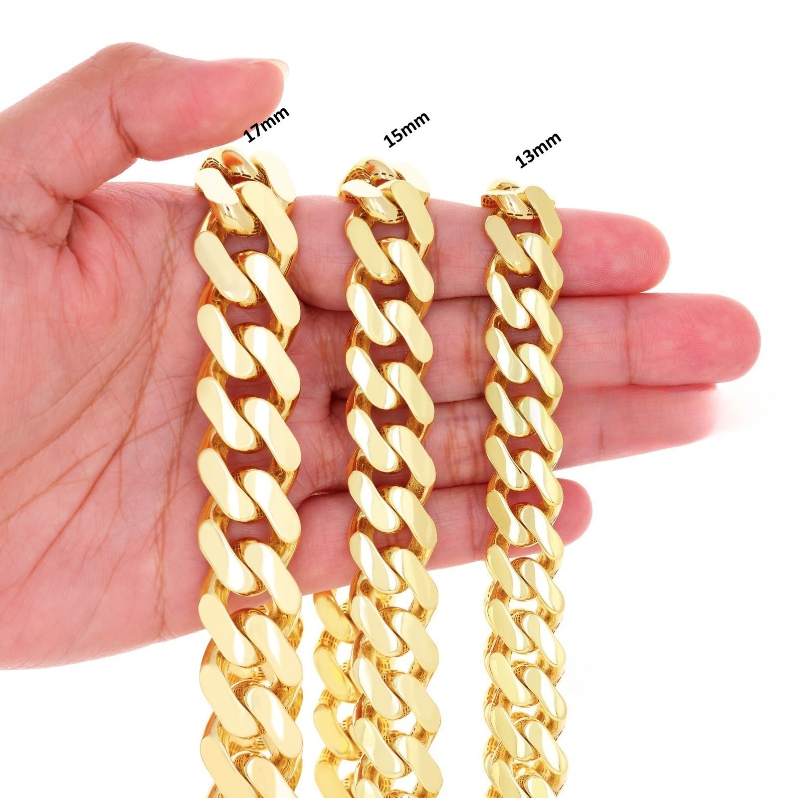 14k Yellow Gold Miami Cuban Royal Monaco Chain 5mm-17mm Necklace Bracelet 7″-30″