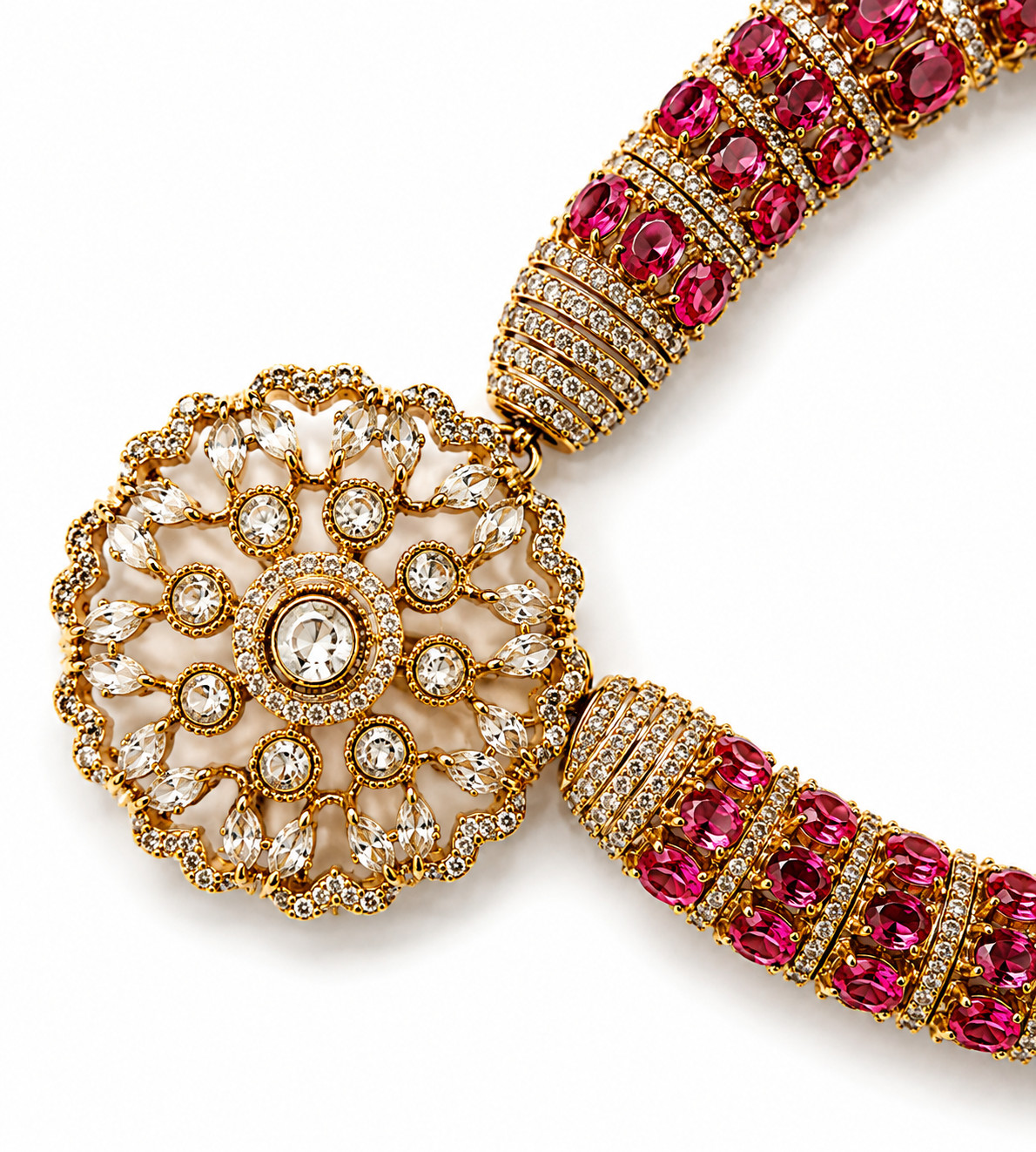 Indian Kundan Necklace Set Green Pendant Earrings Gold Plated Bridal Jewelry 103