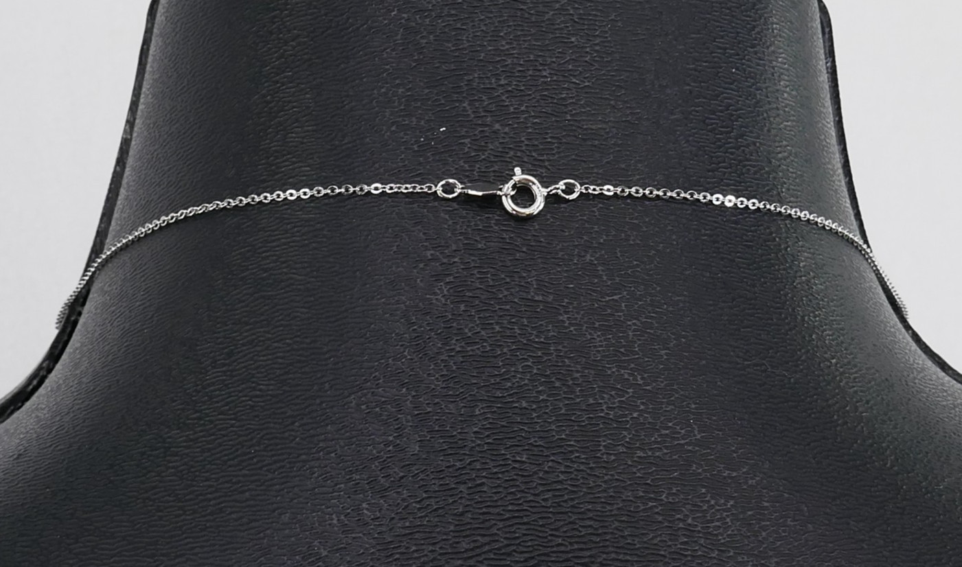 DiAMONiQUE EPiPHANY PLATiNUM CLAD STERLiNG CZ SOLiTAiRE 18″ NECKLACE w/BOX