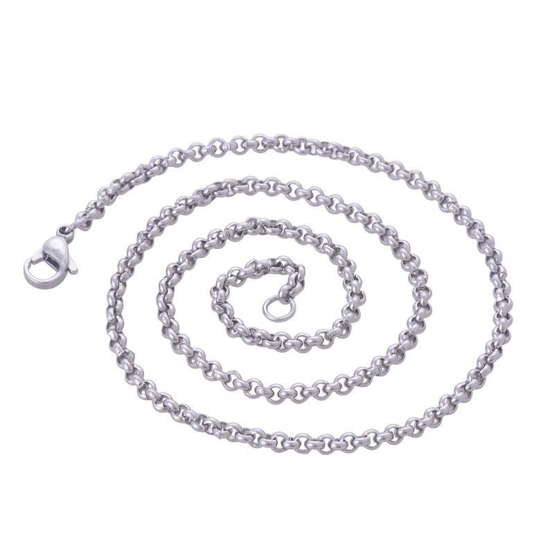 Stainless Steel 28 Inch(70 cm) 3mm Ball Tiny Rolo Neck Chain Necklace