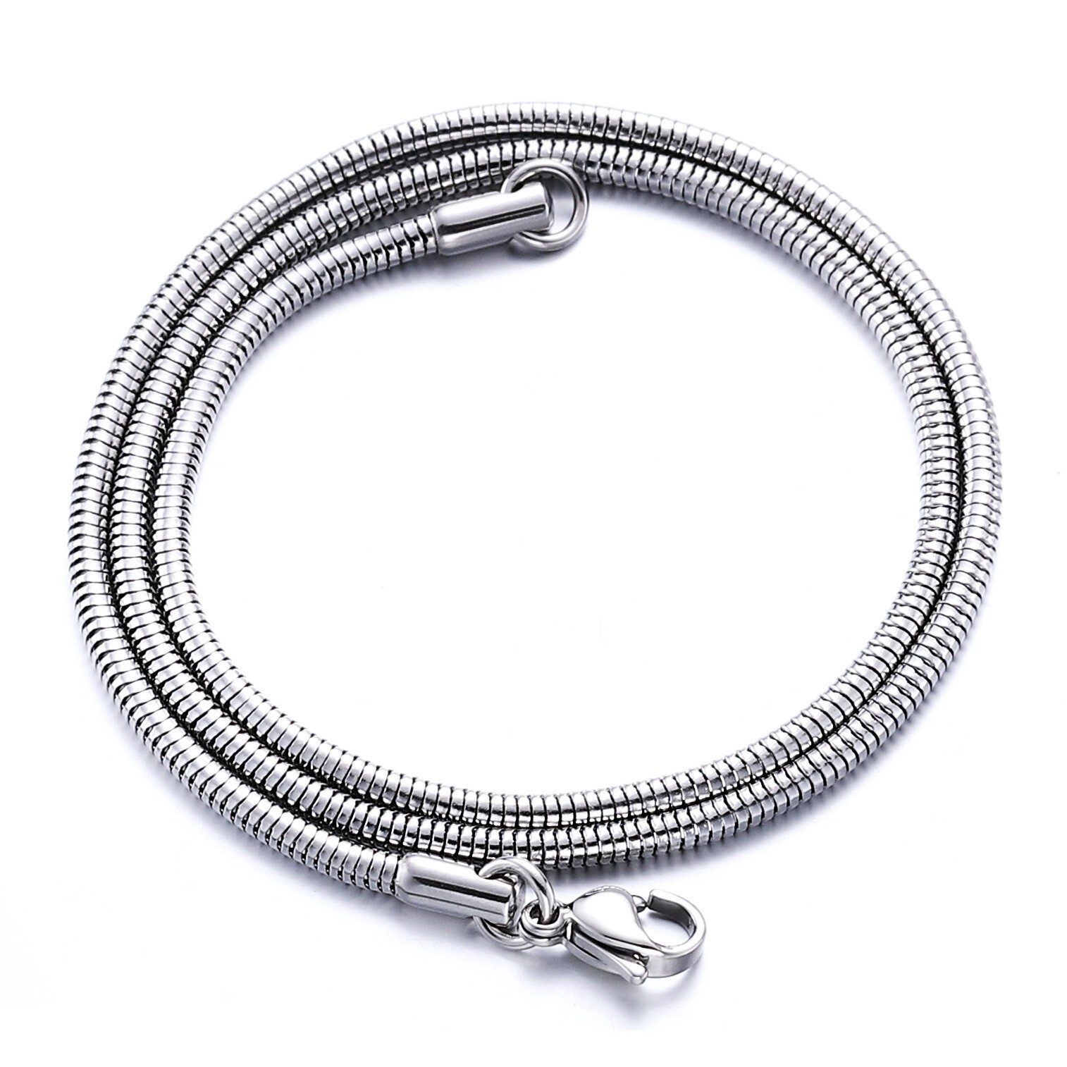 USA Stainless Steel Men Women Round Snake Chain Necklace Link 18-28”