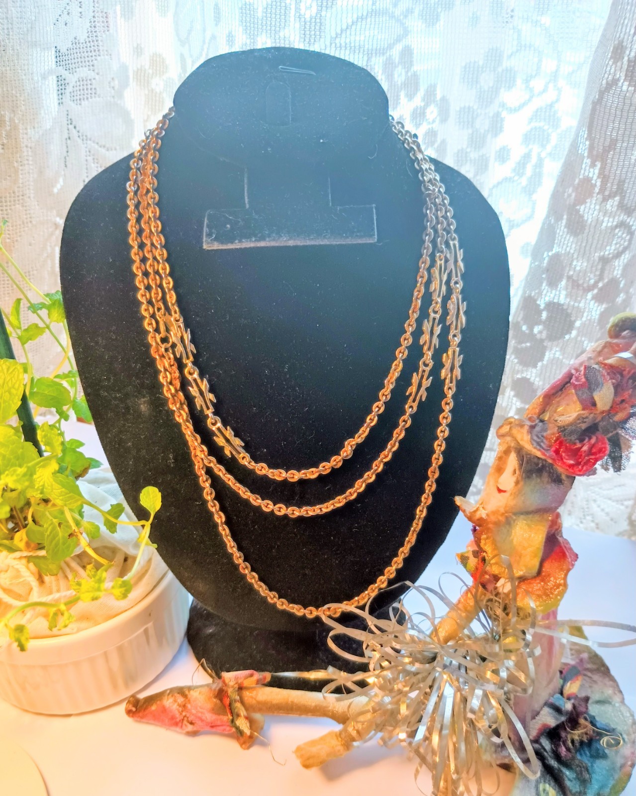 Vintage Necklace Gold Tone Chain 54 In Classic Long Jewelry or Belt
