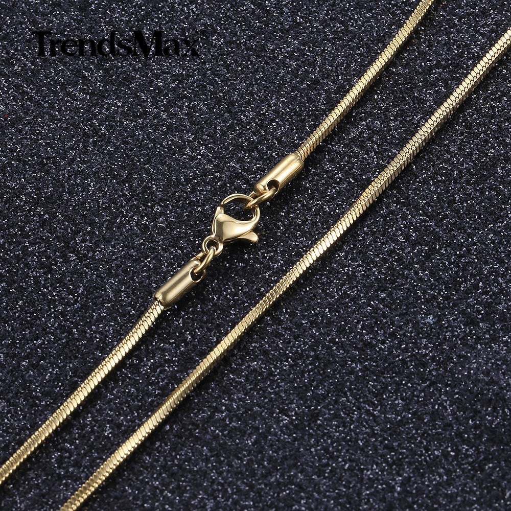 18 -30in Gold Plated Stainless Steel Square Snake Chain Necklace Women Men