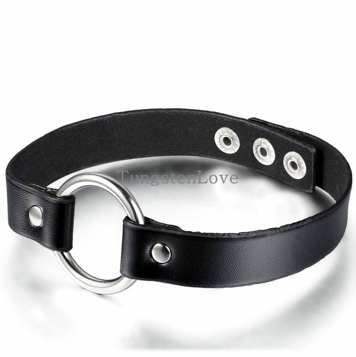 Punk Mens Womens Gothic O-Ring Leather Charm Black Collar Choker Unisex Necklace