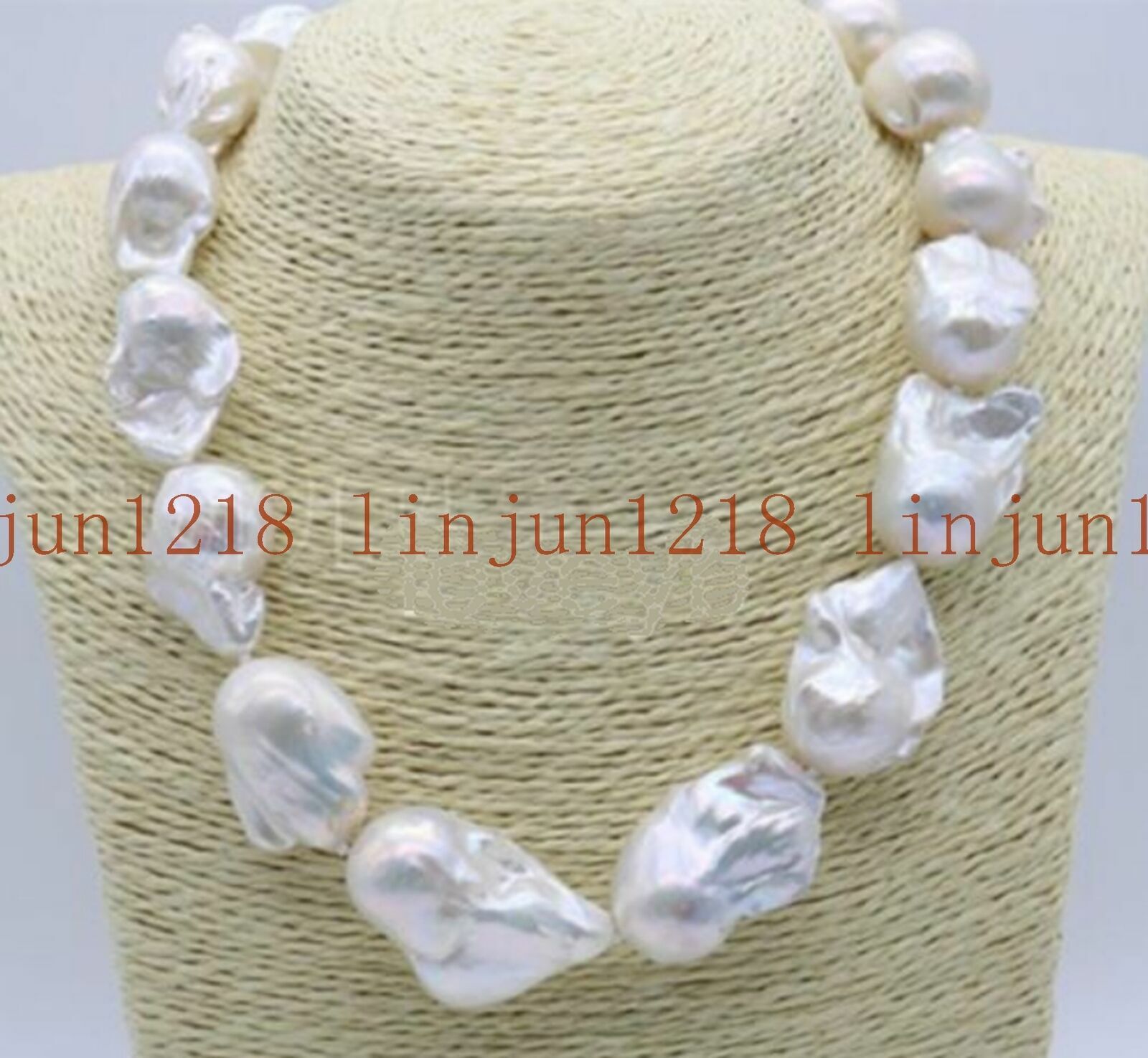 16-28″ 15-25mm Huge South Baroque White Reborn keshi Pearl Necklace AAA