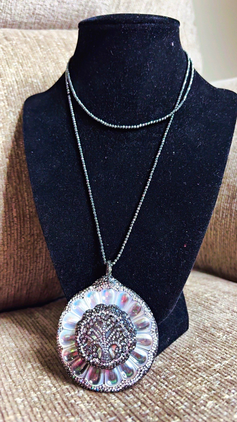 🌳 of Life Clear Crystal Pavé Rhinestone Round Pendant Ball/Bead Necklace Turkey