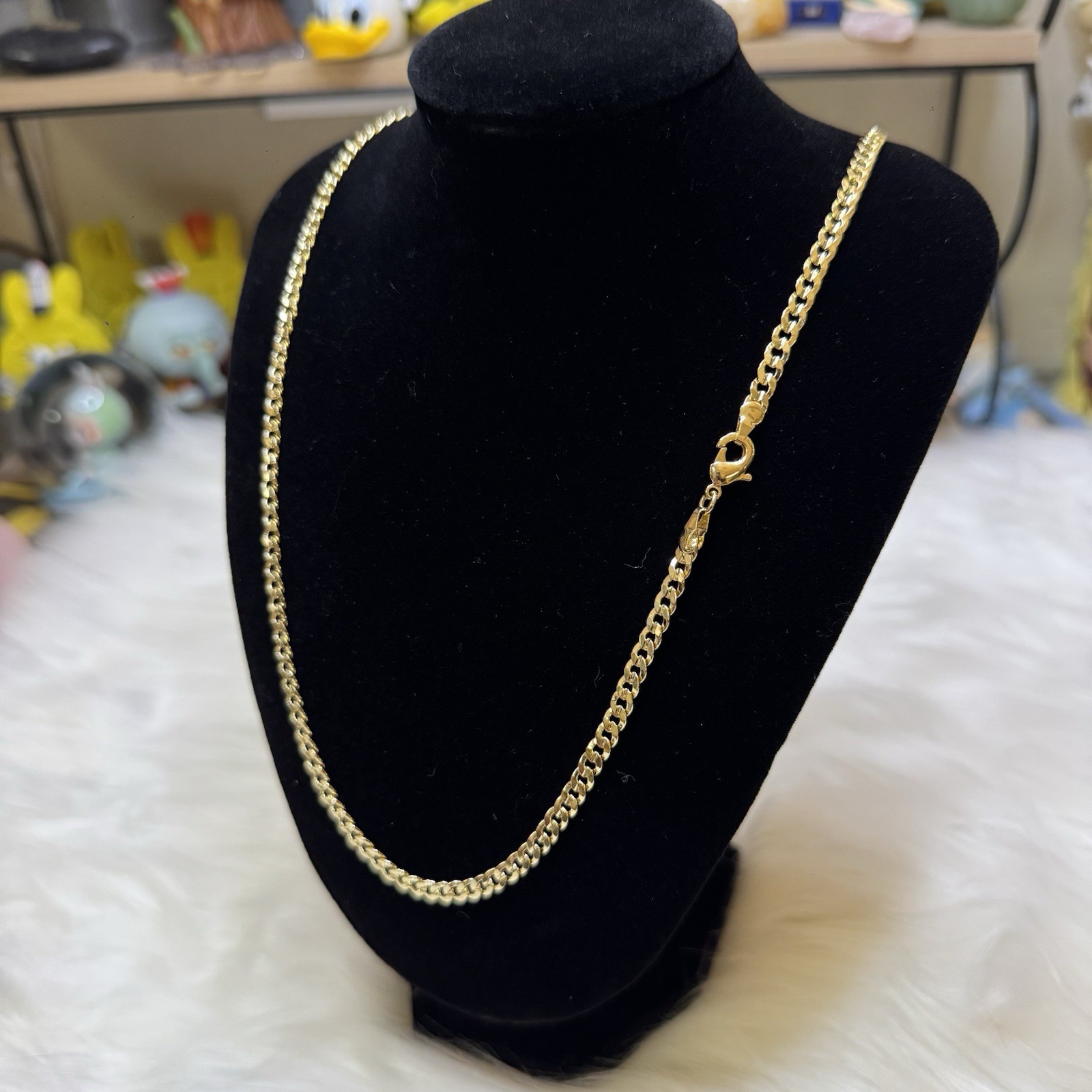 Miami Cuban Curb Link Chain Necklace 14K Gold Filled, 21.5inch, 4mm,LobsterClasp