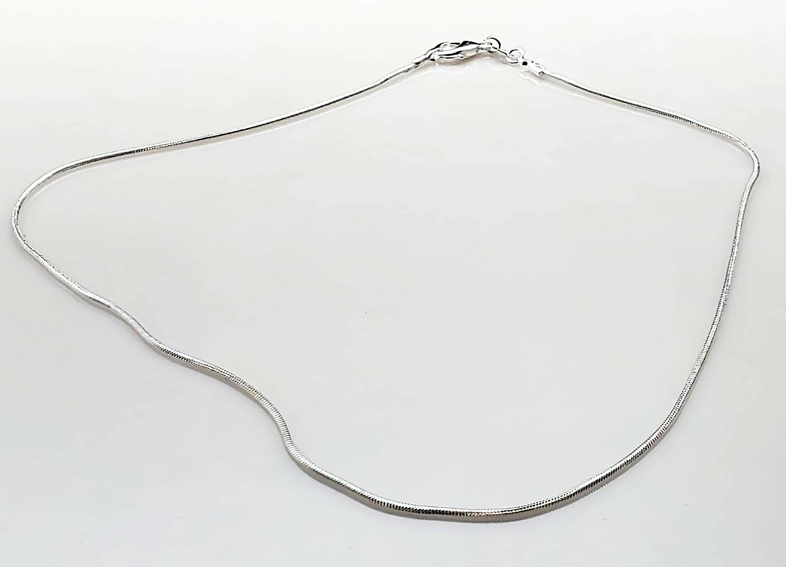 925 Tagged Sterling Silver Plated Snake Chain Necklace 1MM 16-24 inch