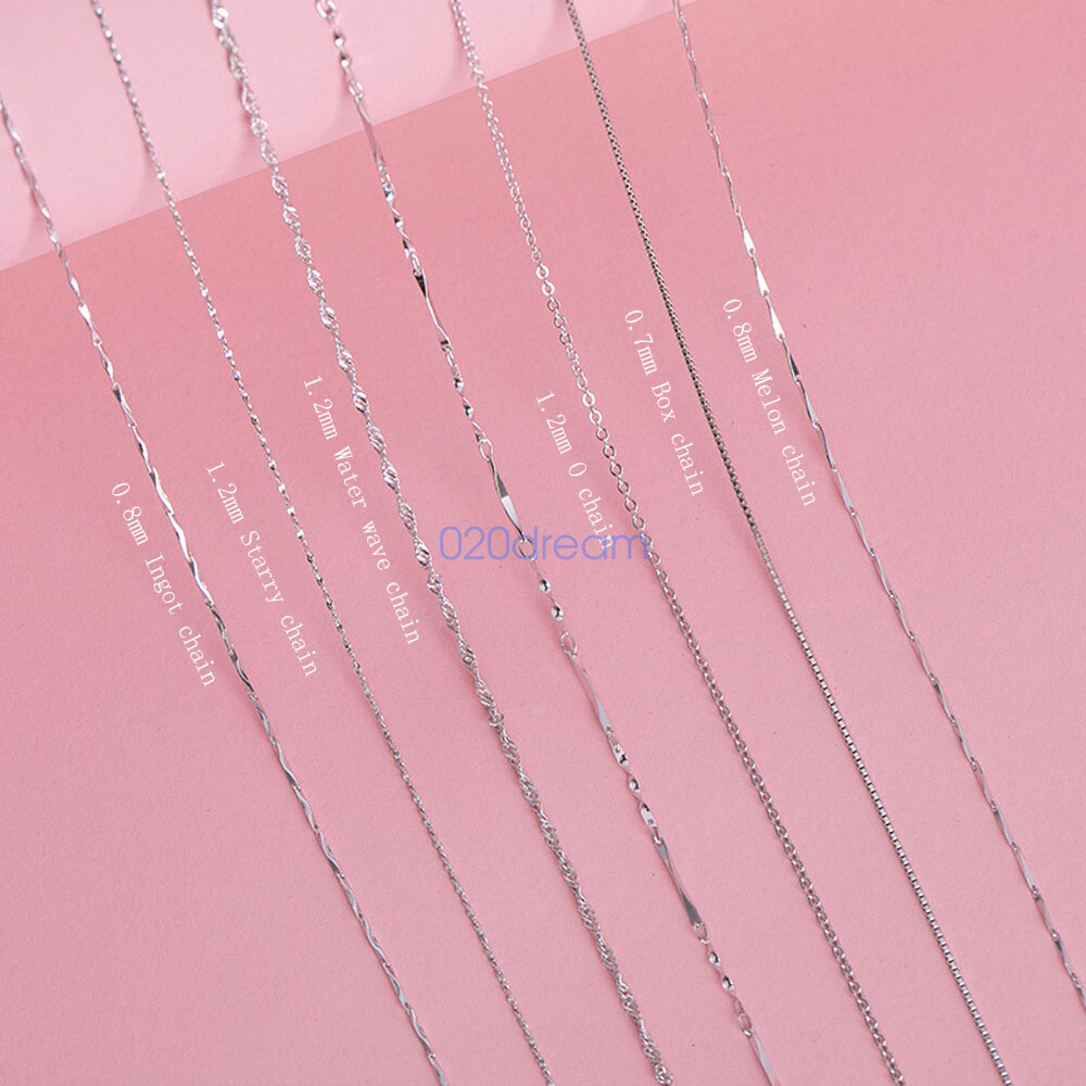 Classic Real 925 Sterling Silver Necklace Curb/Trace Chain 20-24″ Inch Long Lady