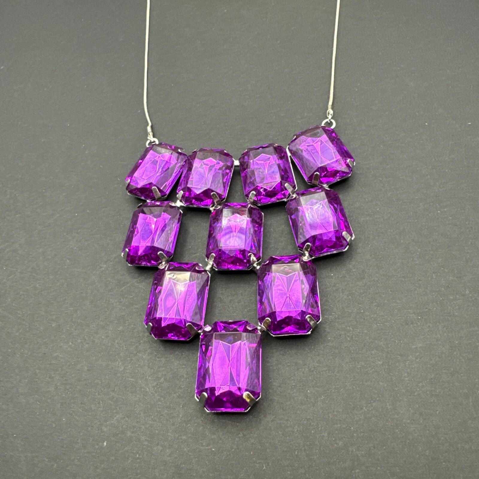 No Boundaries 18” Purple Silver Tone Necklace Brand New With Tags SHIPS FREE