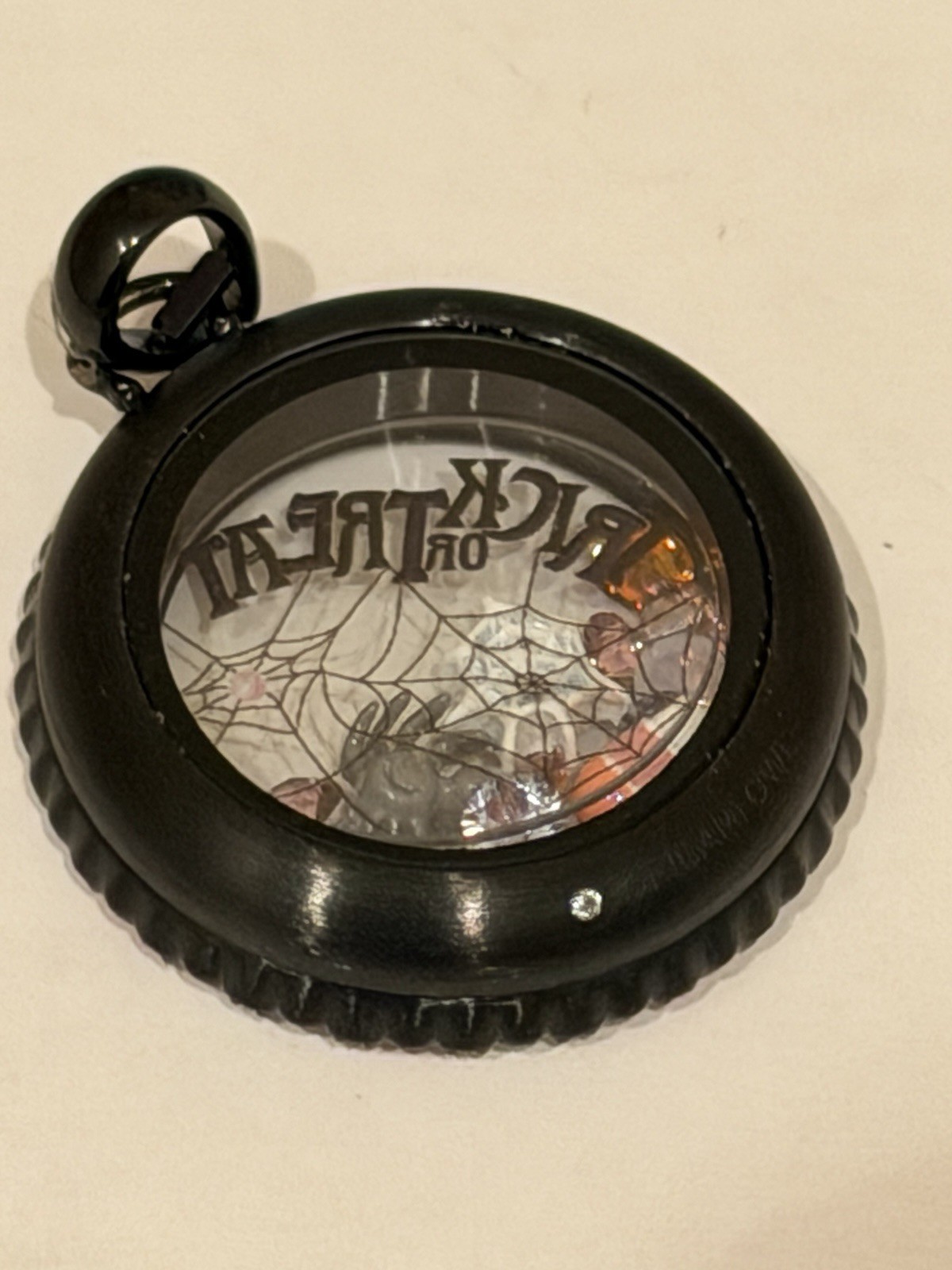 Origami Owl Medium Black Lavender Crystal Halloween Locket