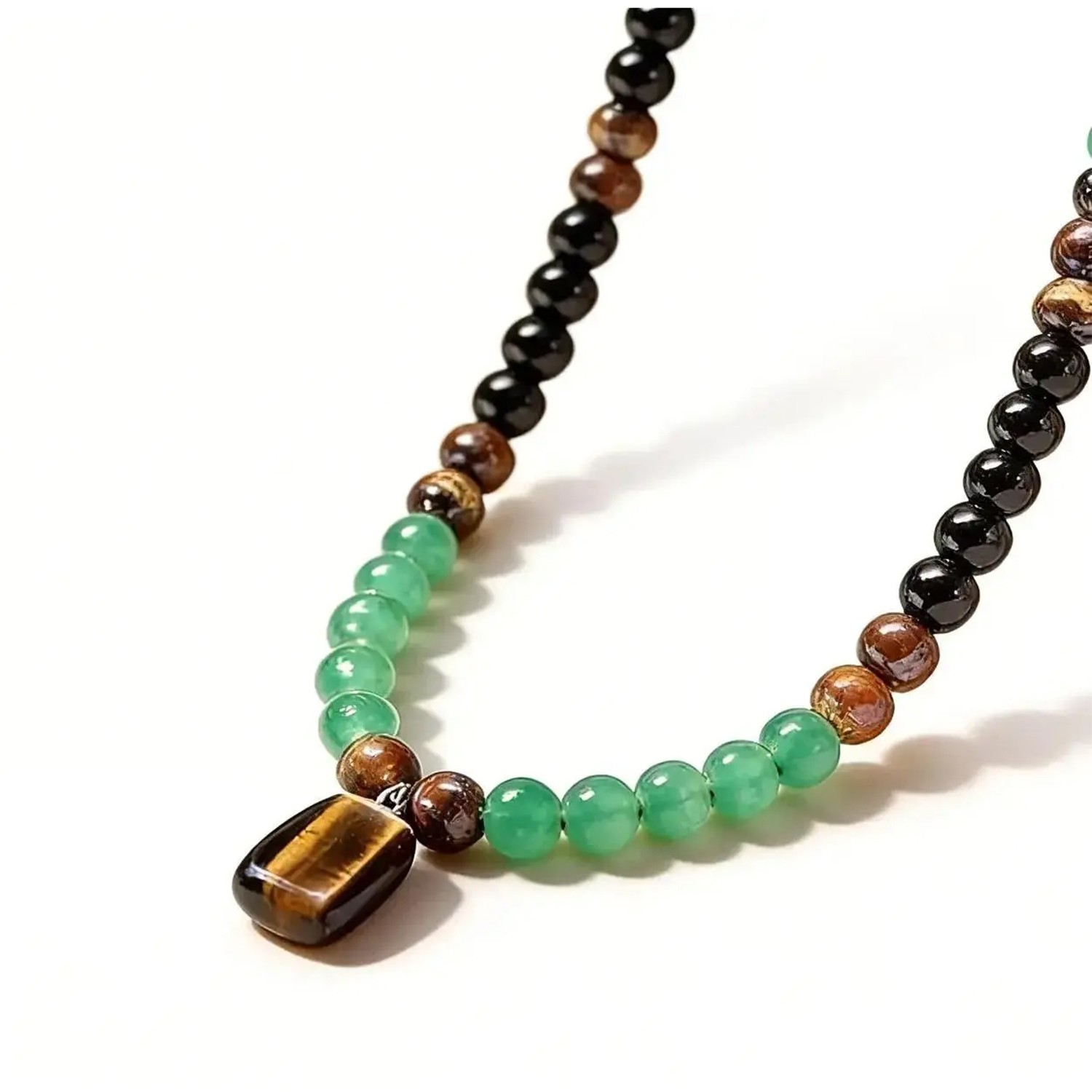 Money Attraction Necklace & Tiger Eye Obsidian Prosperity Crystal Beaded Gifts