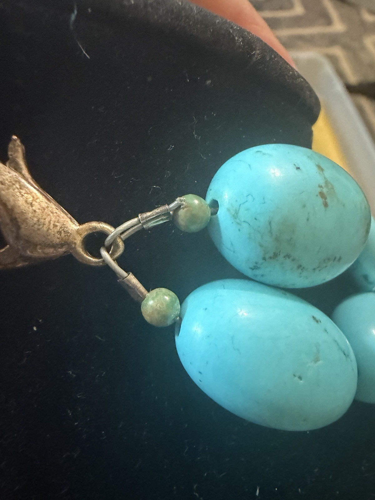 Double-Strand Turquoise-Style Statement Necklace Chain Hook Closure Vintage