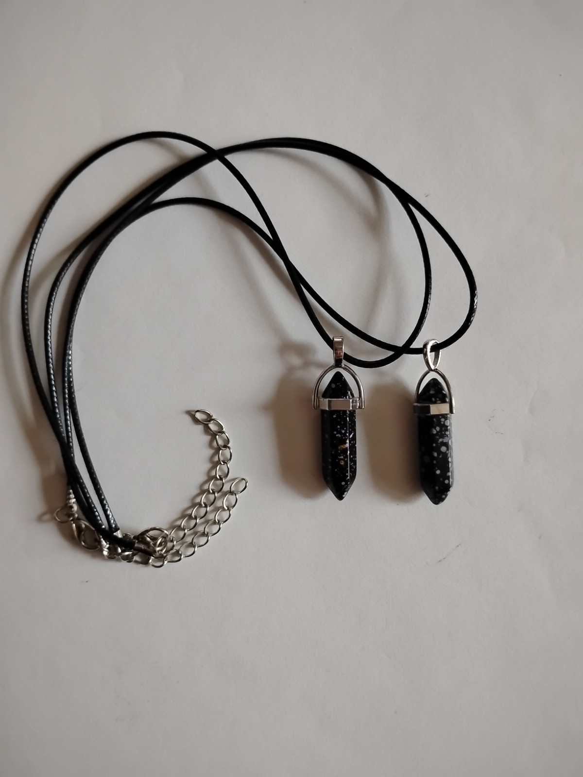 Unbranded Unisex Hexagonal Snowflake Obsidian Dirty Obsidian Pendant Necklaces