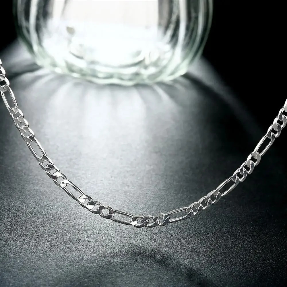 40-75cm 925 sterling Silver 16-30 Inches fine 4MM chain Necklaces for women