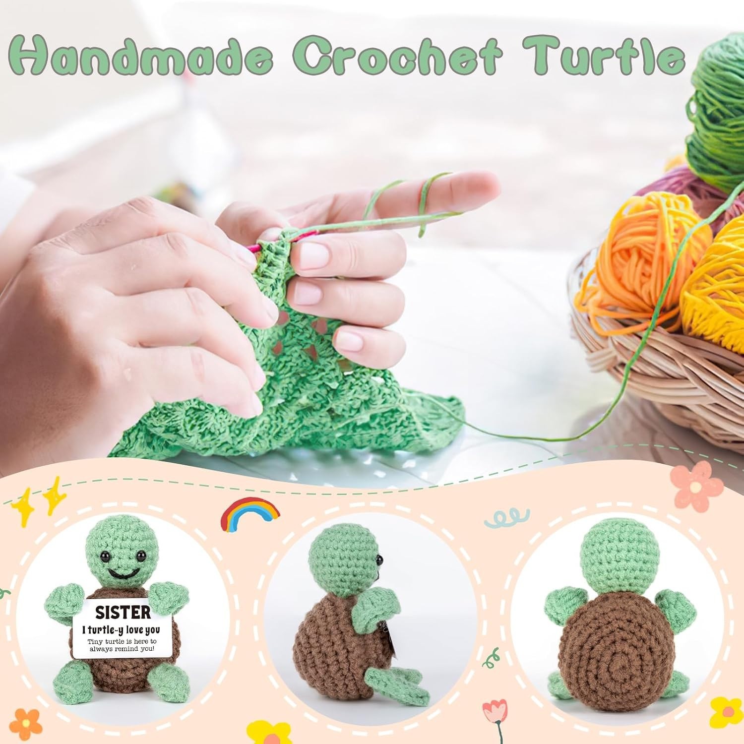 Cute Emotional Mini Turtle – Heartwarming Gift for Sisters & Special Occasions