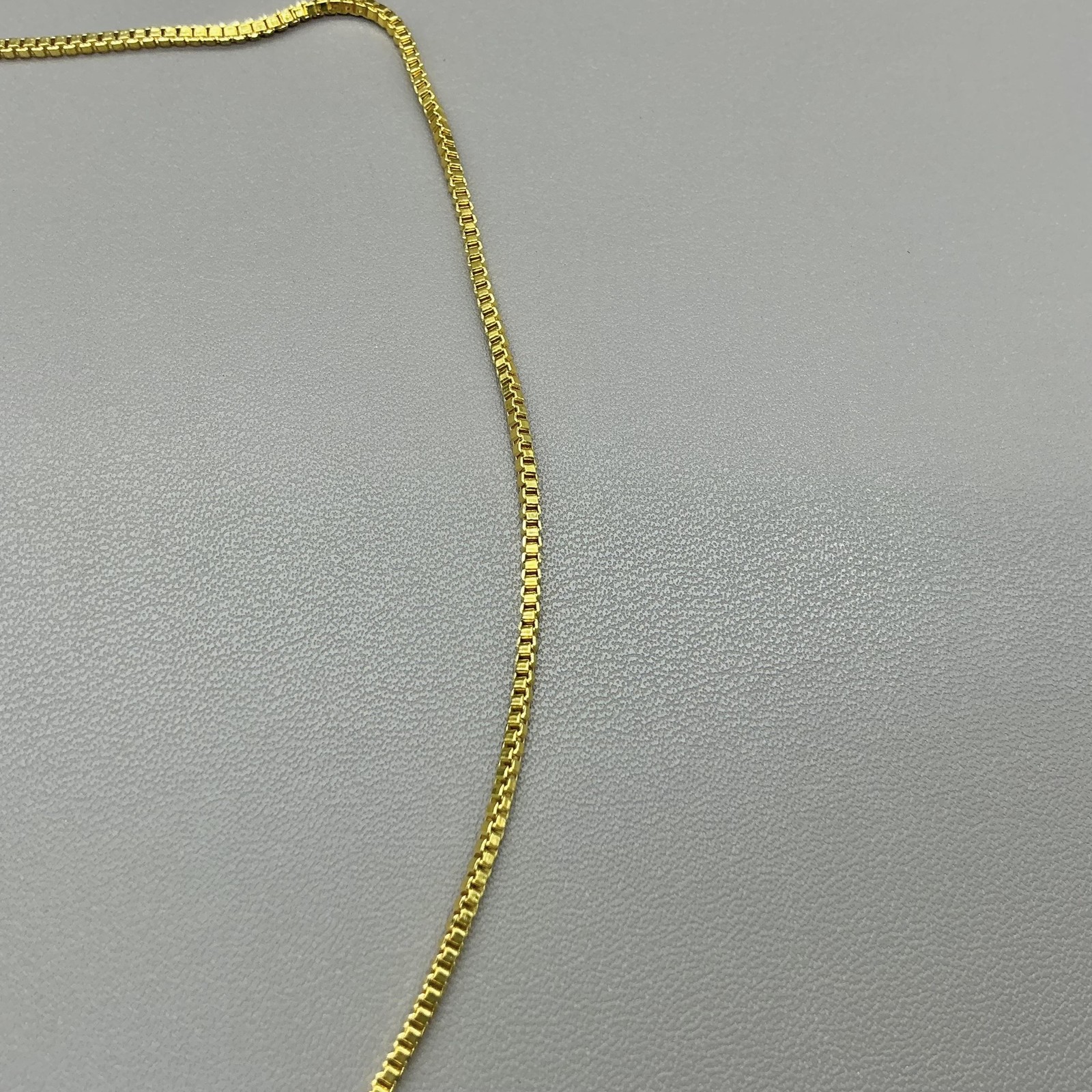 Necklace Gold Tone Box Chain Square Clear Stone Pendant Statement Womens Jewelry