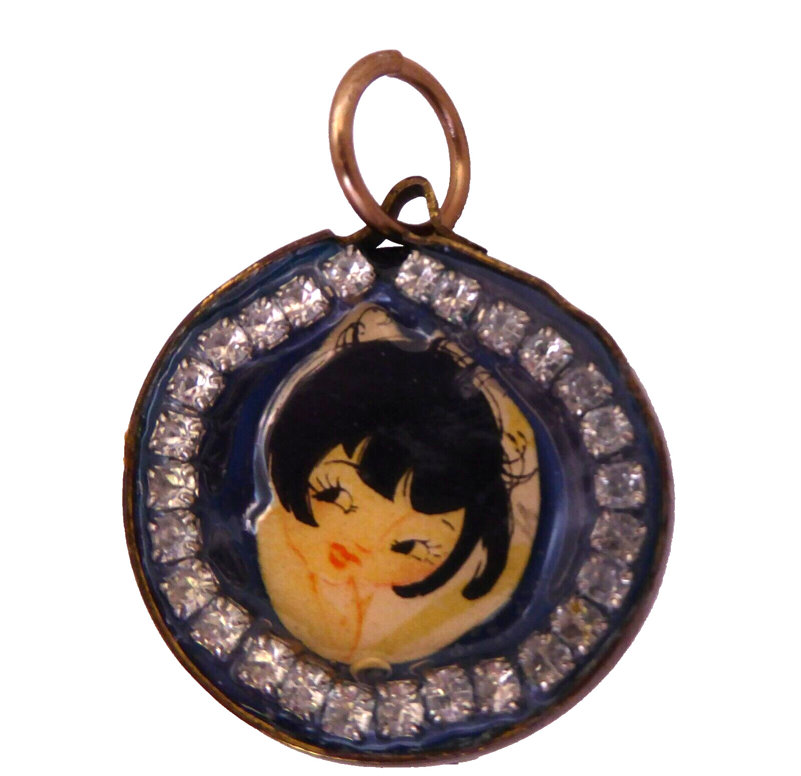 Pendant Anime Steampunk Pop Art Mixed Media One Of A Kind Handmade Upcycled