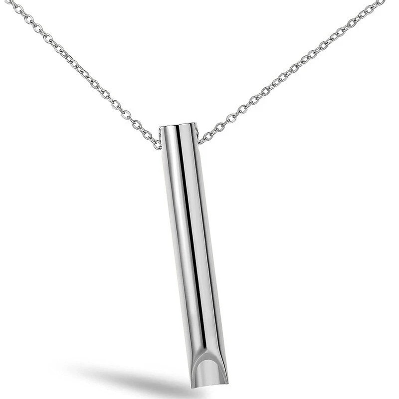 Stainless Steel Breathlace Quit Smoking Anxiety Stress Relief Breathing Necklace