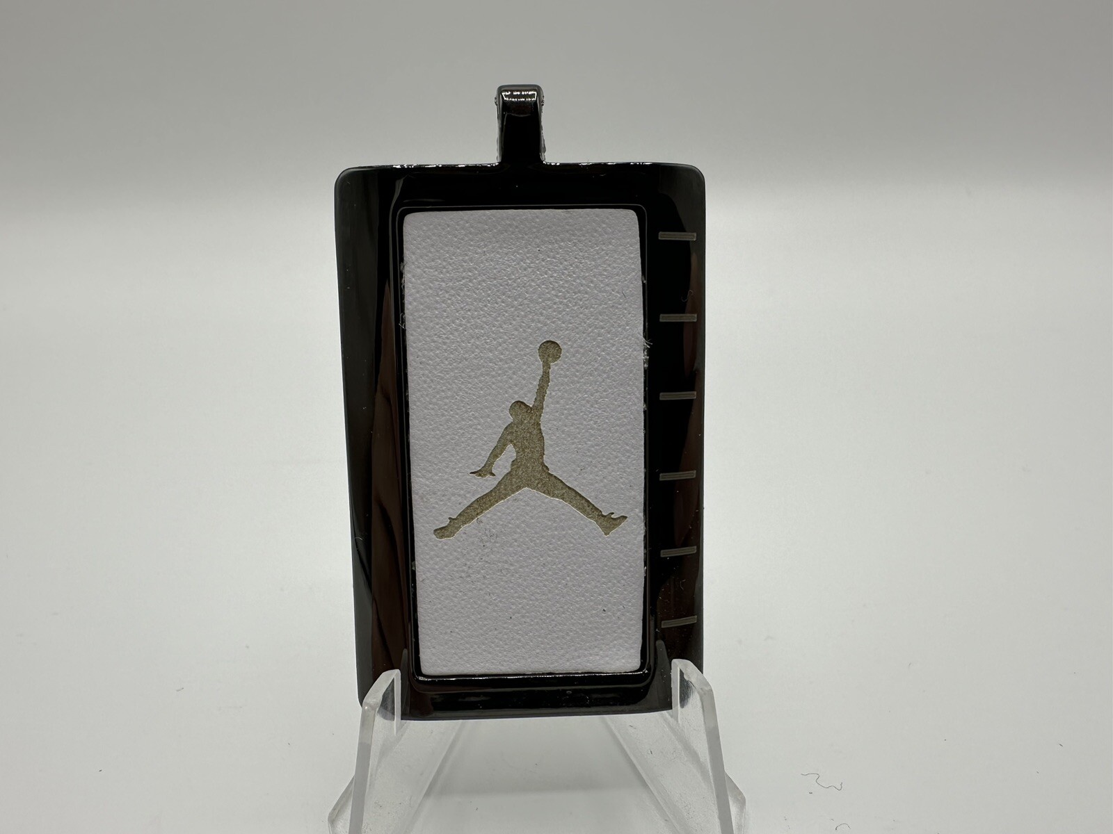 AF-1 Michael Jordan Nike Pendant, Dog Tag, Keychain Metal & White Jump Man Logo