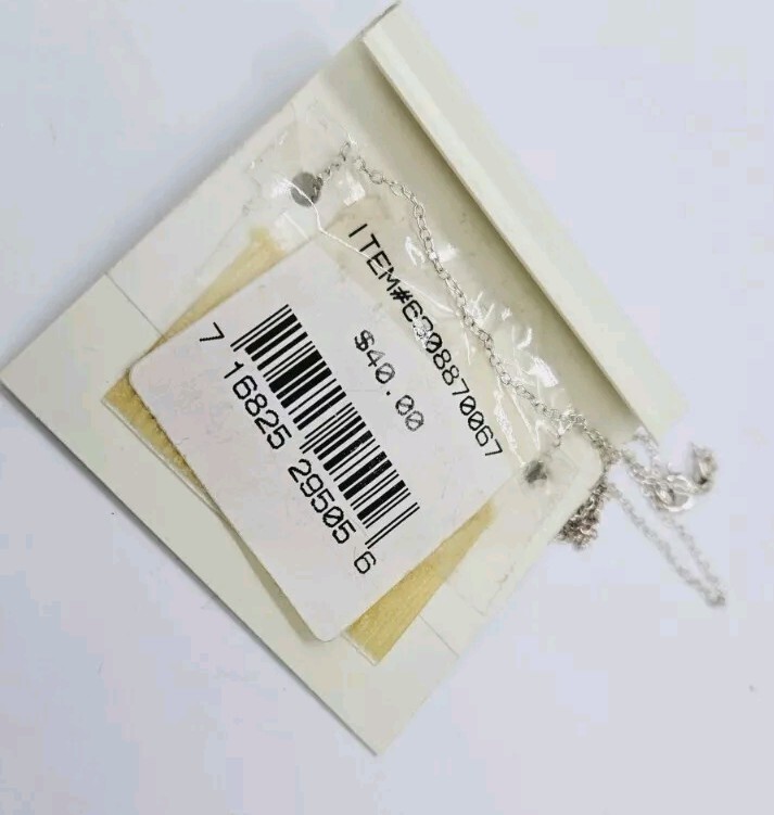 Macy’s Sterling Silver 925 Necklace Heart 3D New On Card $40