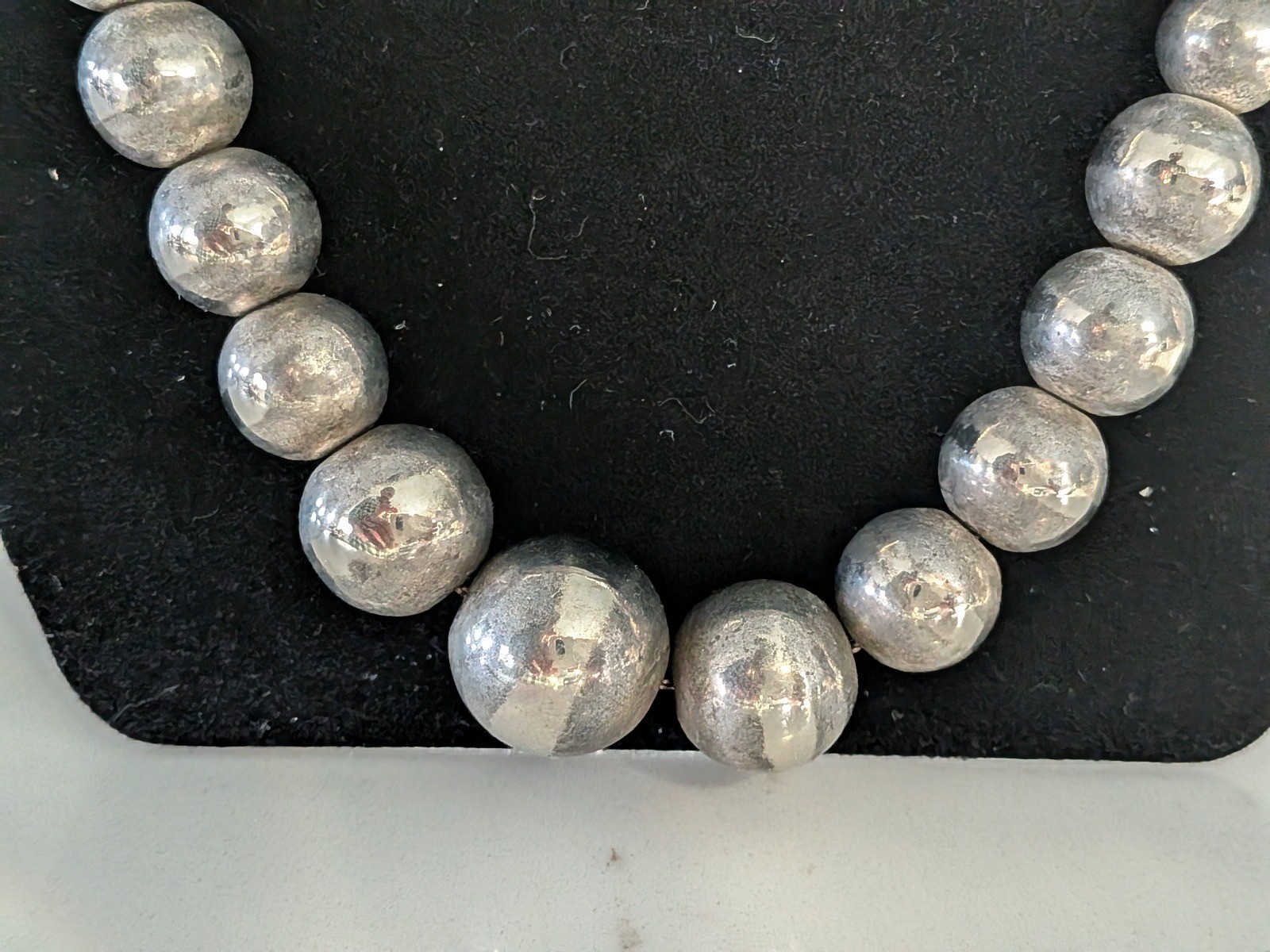 Silver Tone Beaded Necklace | Minimalist Jewelry | Everyday Wear