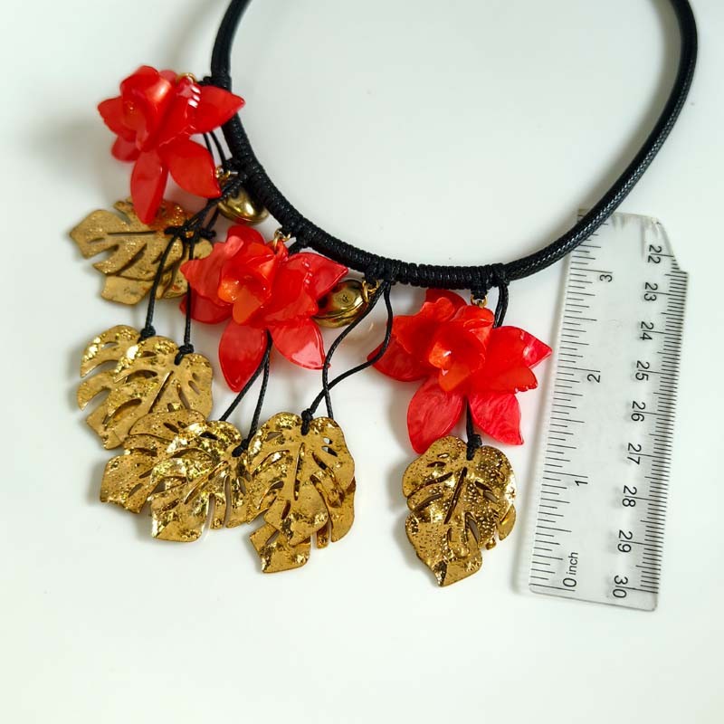 16″ Zara Flower Leaf Bib Statement Necklace Retro Women Party Vacation Jewelry