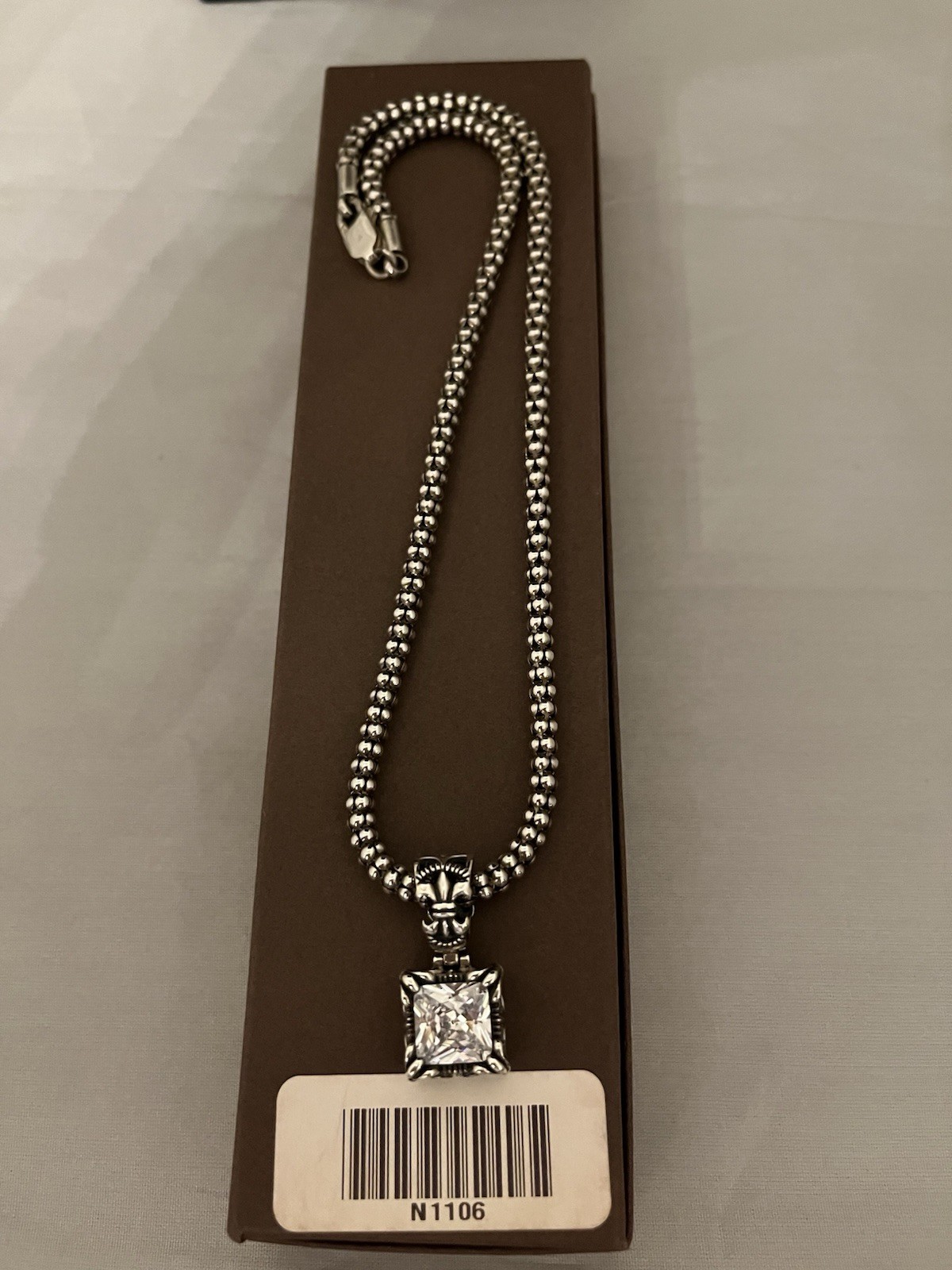 Silpada Set N1106 Popcorn Necklace With S0979 Uptown Cubic Zirconia Pendant NEW