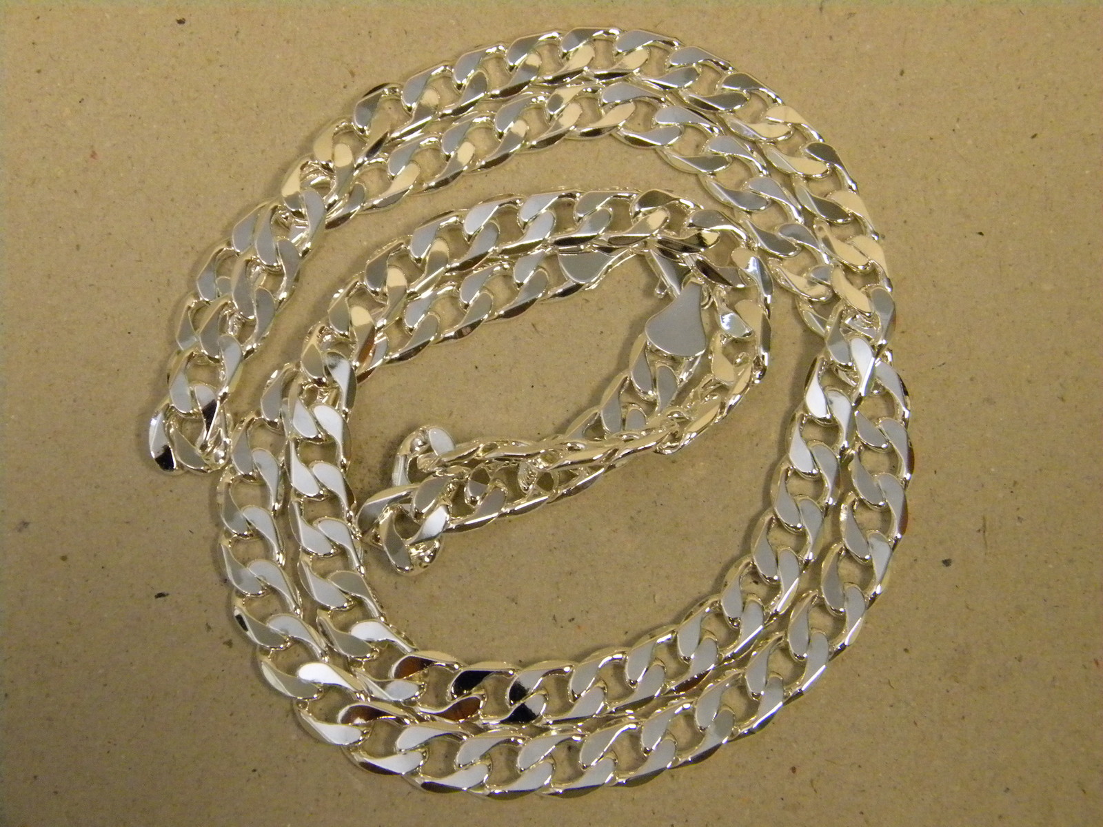 Men’s Lady’s Silver Plated Curb Cuban 20 24 30 36in Inch Long 10mm Wide Chain