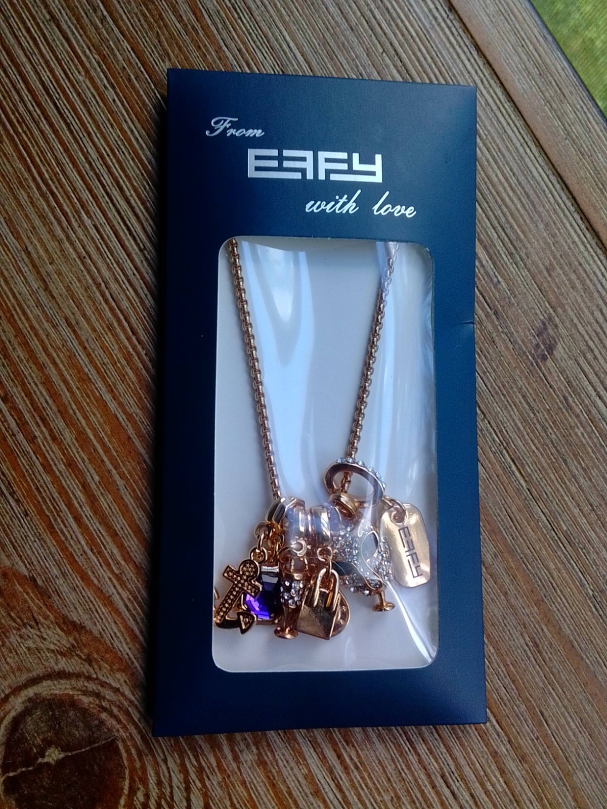 Effy With Love Gold Tone Necklace With Multiple Charms (8) New